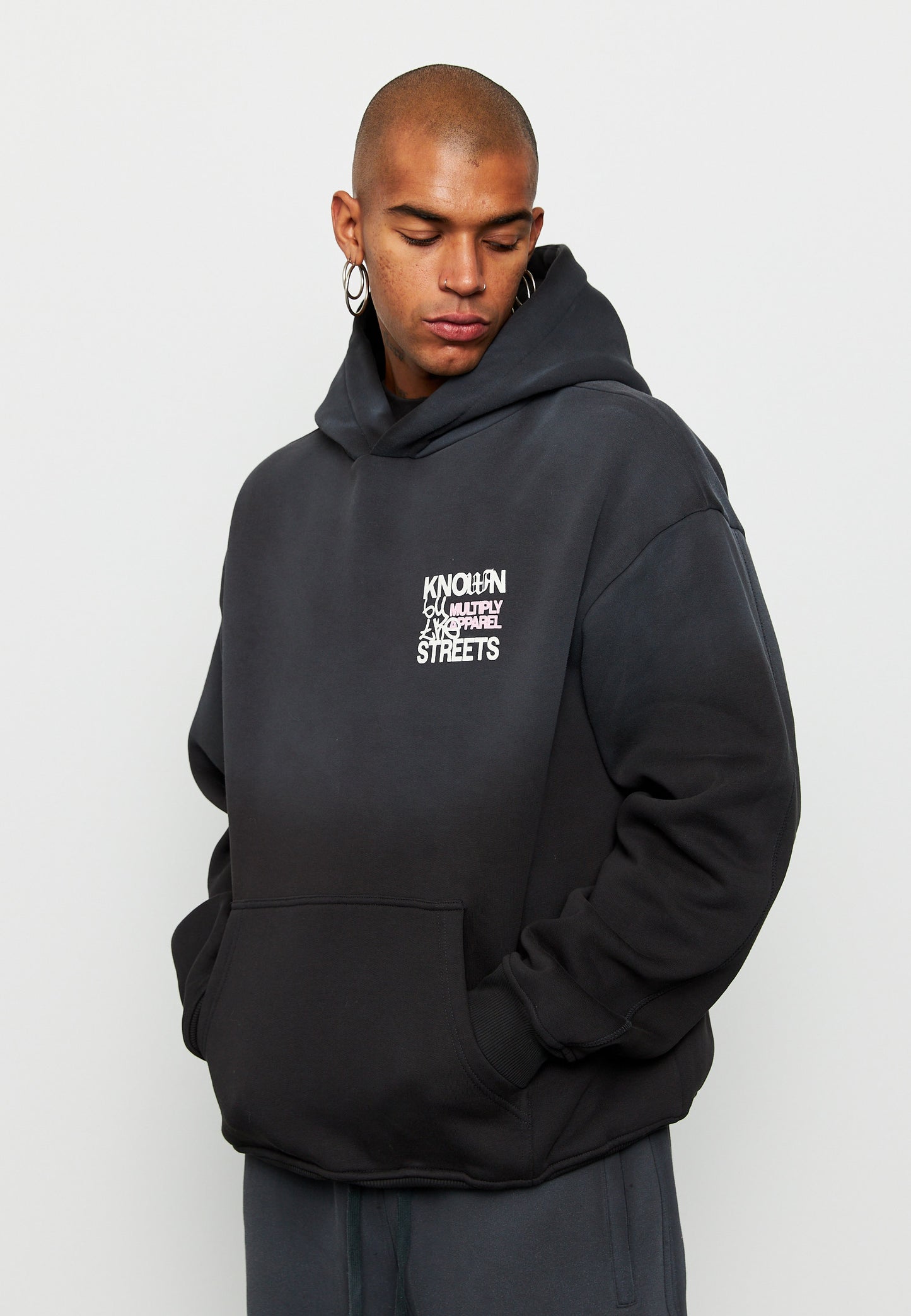 Oversize Hoodie KNOWN Black Soda Washed