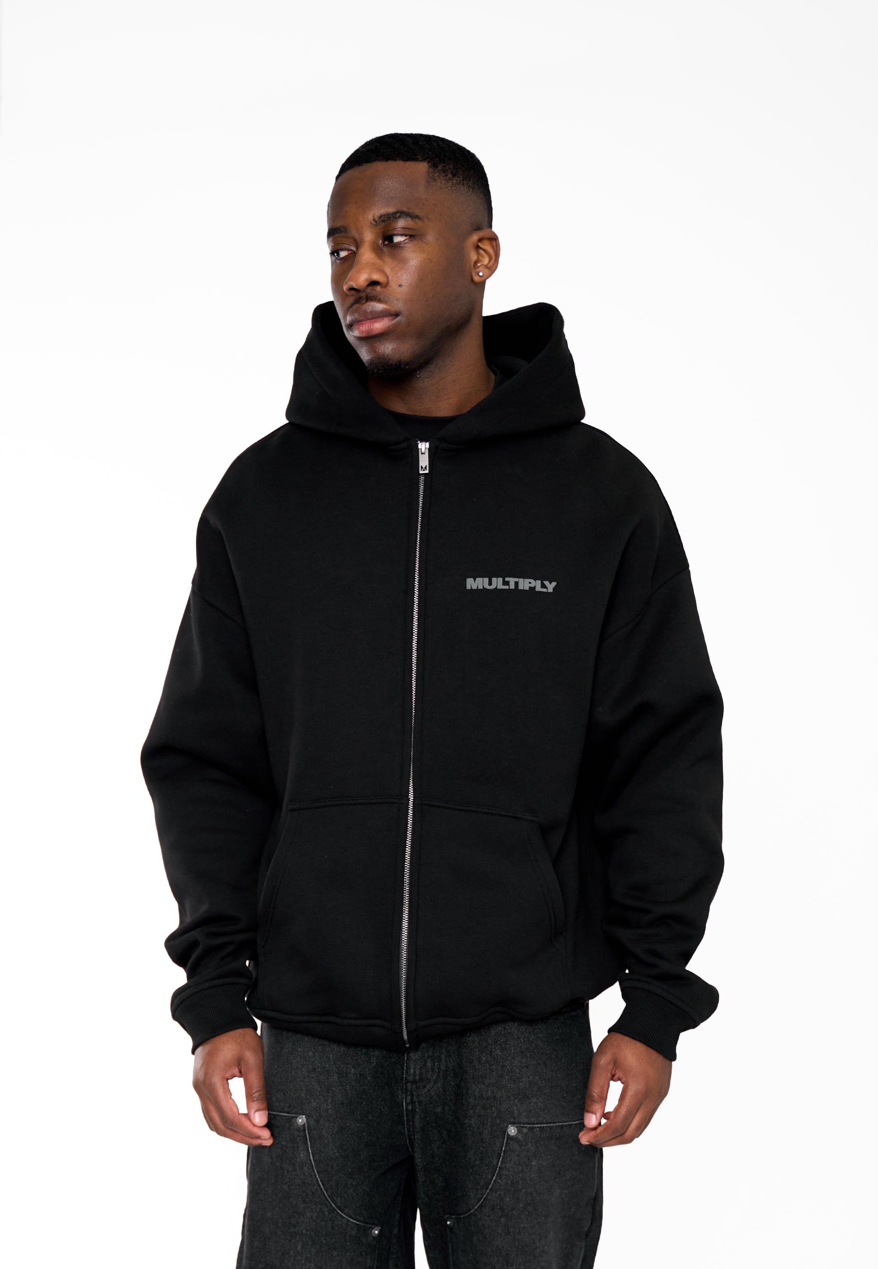 Oversize Zip Hoodie MULTIPLY 2 Black