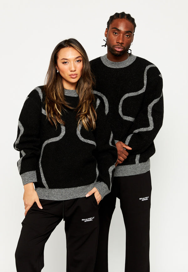 Oversize Sweater LINES Black