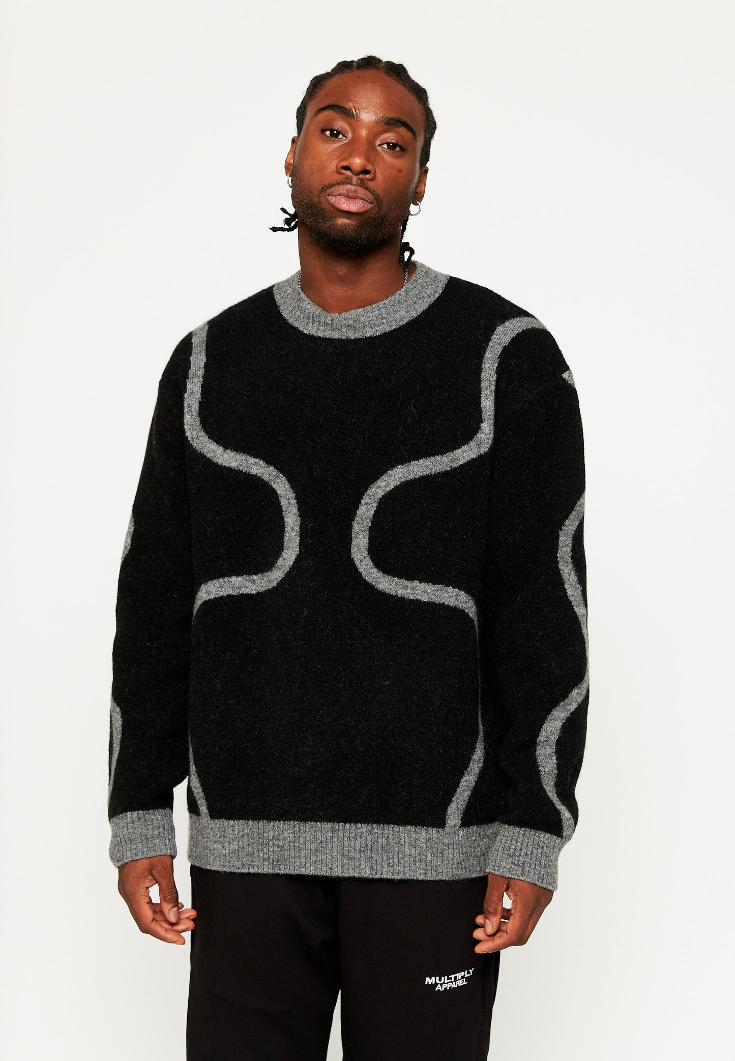 Oversize Sweater LINES Black
