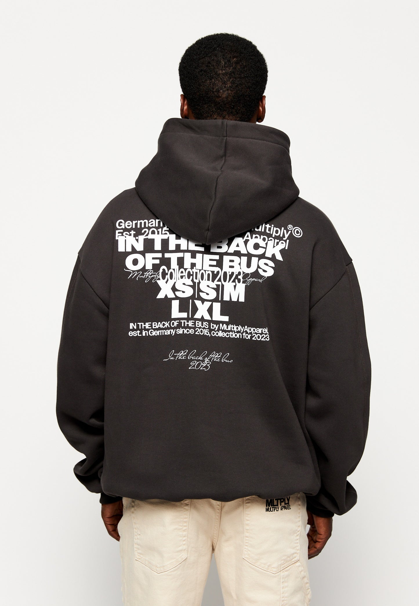 Oversize Hoodie BACK OF THE BUS Black Soda Washed