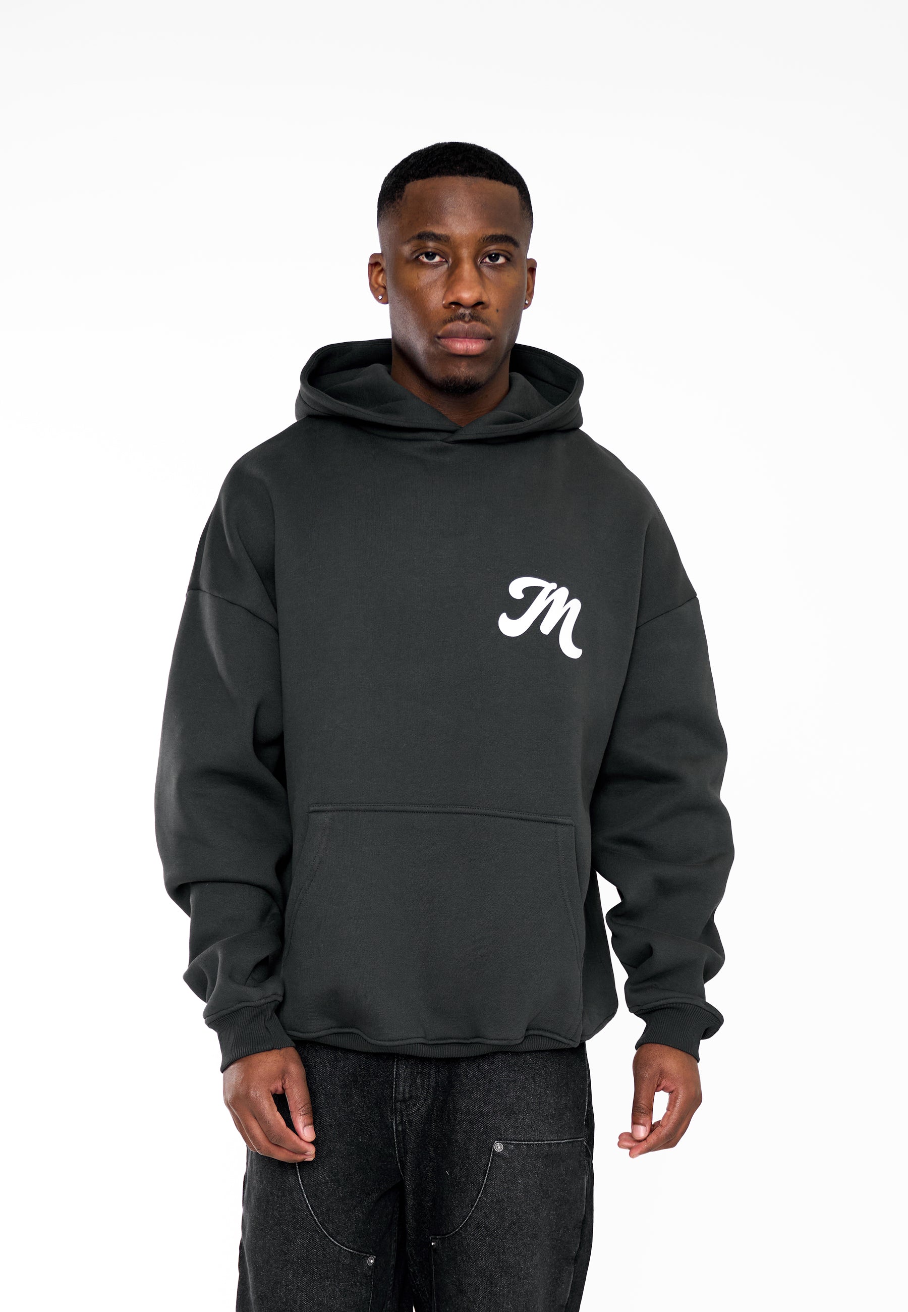 Multiply Apparel Oversize Hoodie M FLORAL 2 Black Soda Washed – weitere Ansicht 4