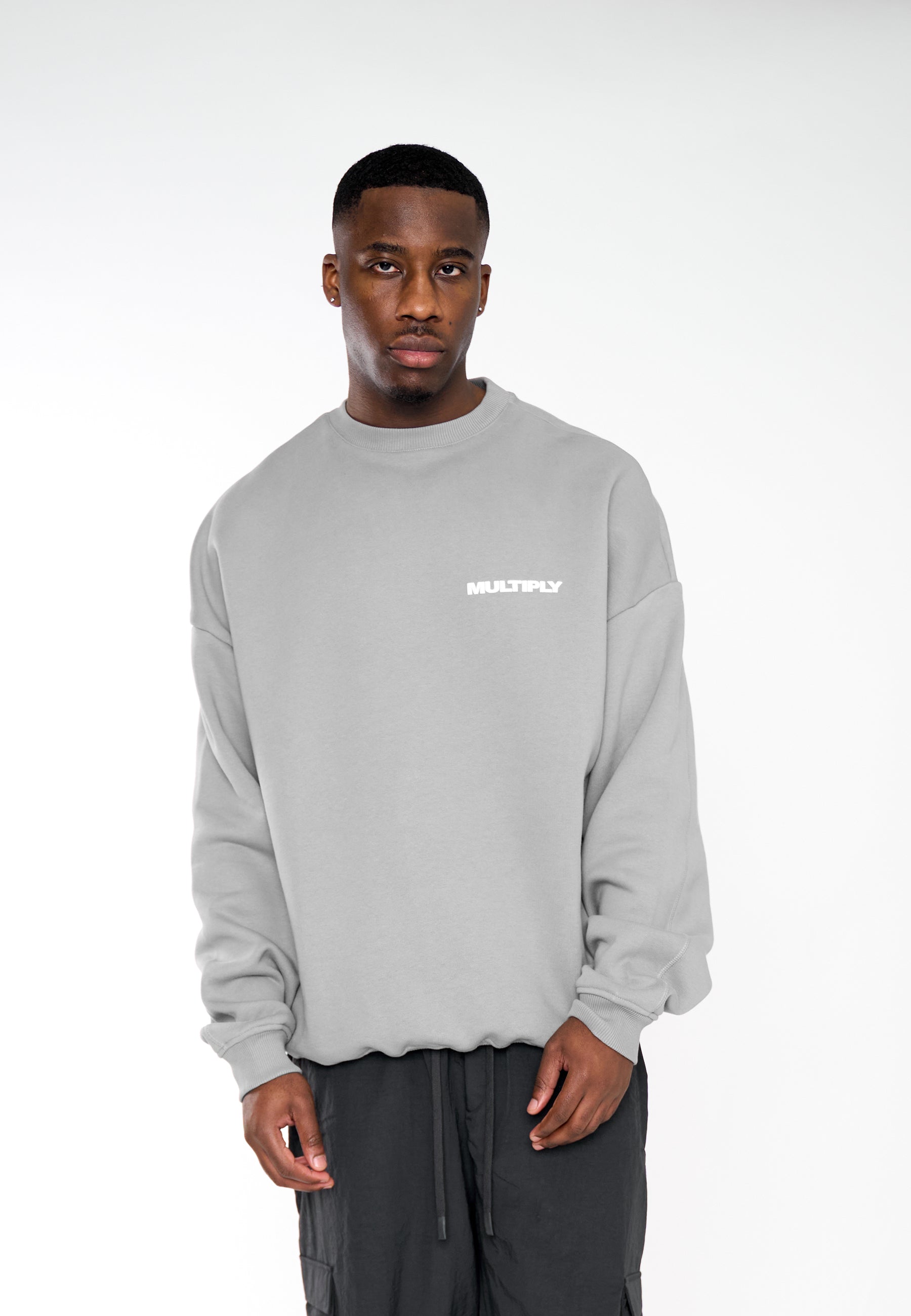 Multiply Apparel Oversize Sweatshirt MULTIPLY 2 Ultimate Grey – weitere Ansicht 4