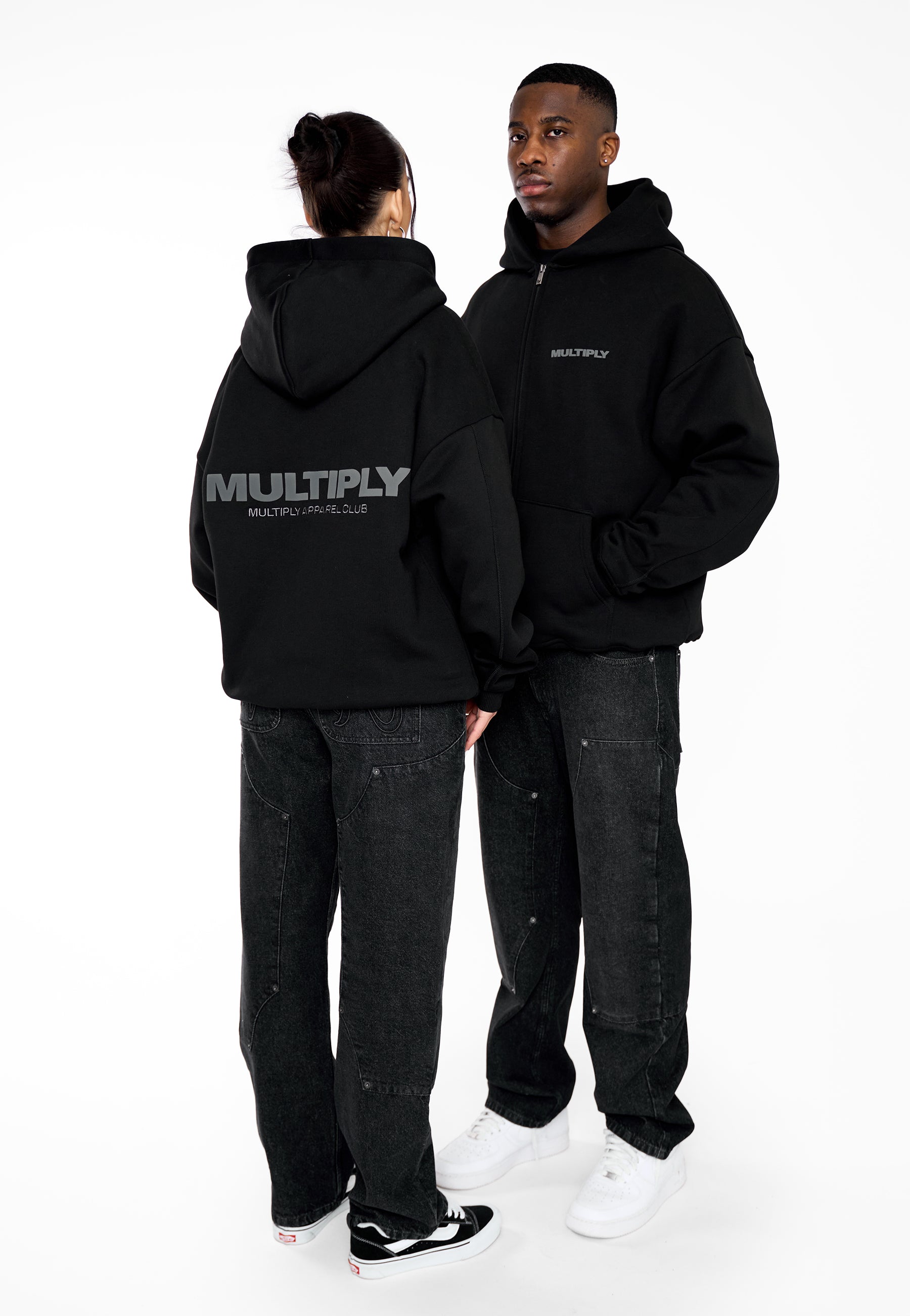 Oversize Zip Hoodie MULTIPLY 2 Black