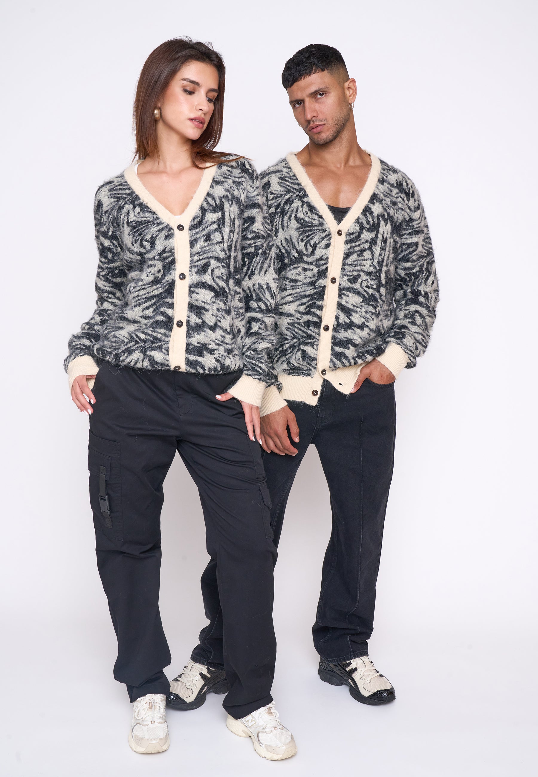 Multiply Apparel Knit Cardigan CONCRETE White Swan – weitere Ansicht 5