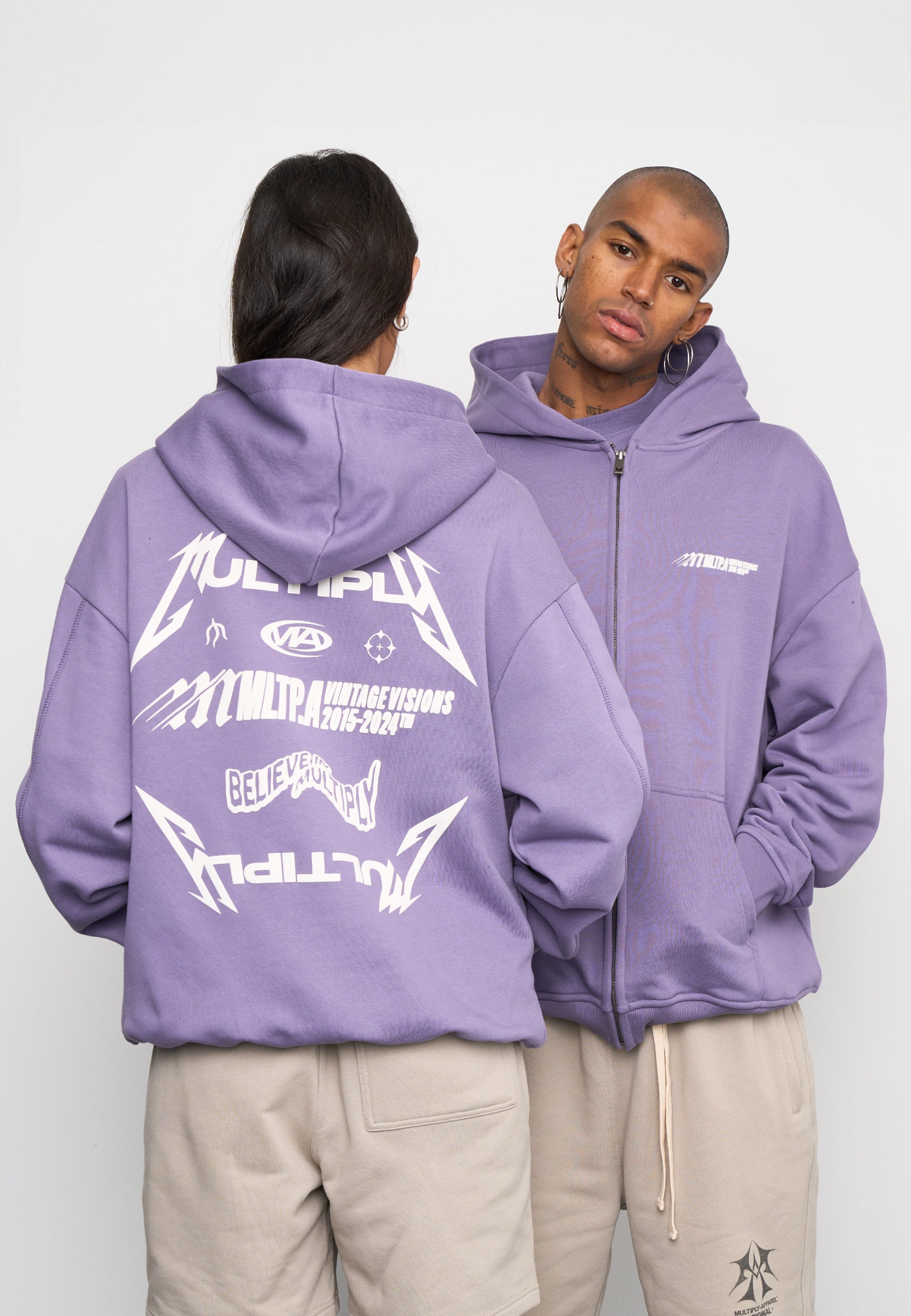 Multiply Spparel Oversize Zip Hoodie TEAMWORK Cadet