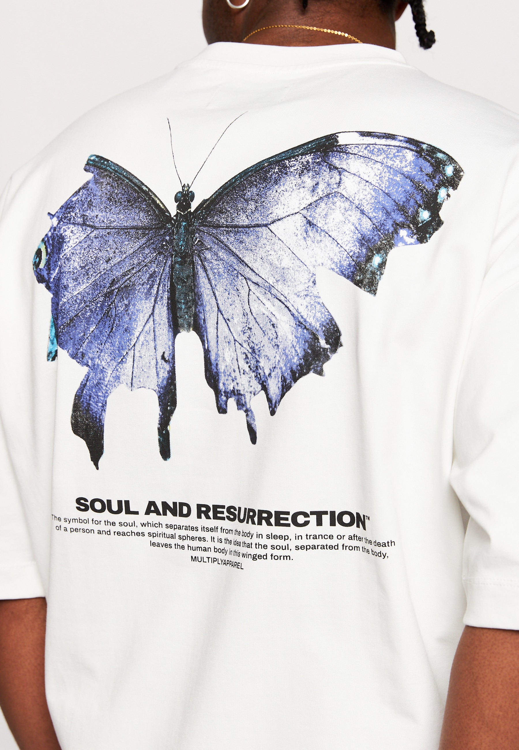 Multiply Apparel Oversize T-Shirt BUTTERFLY Snow White – weitere Ansicht 5