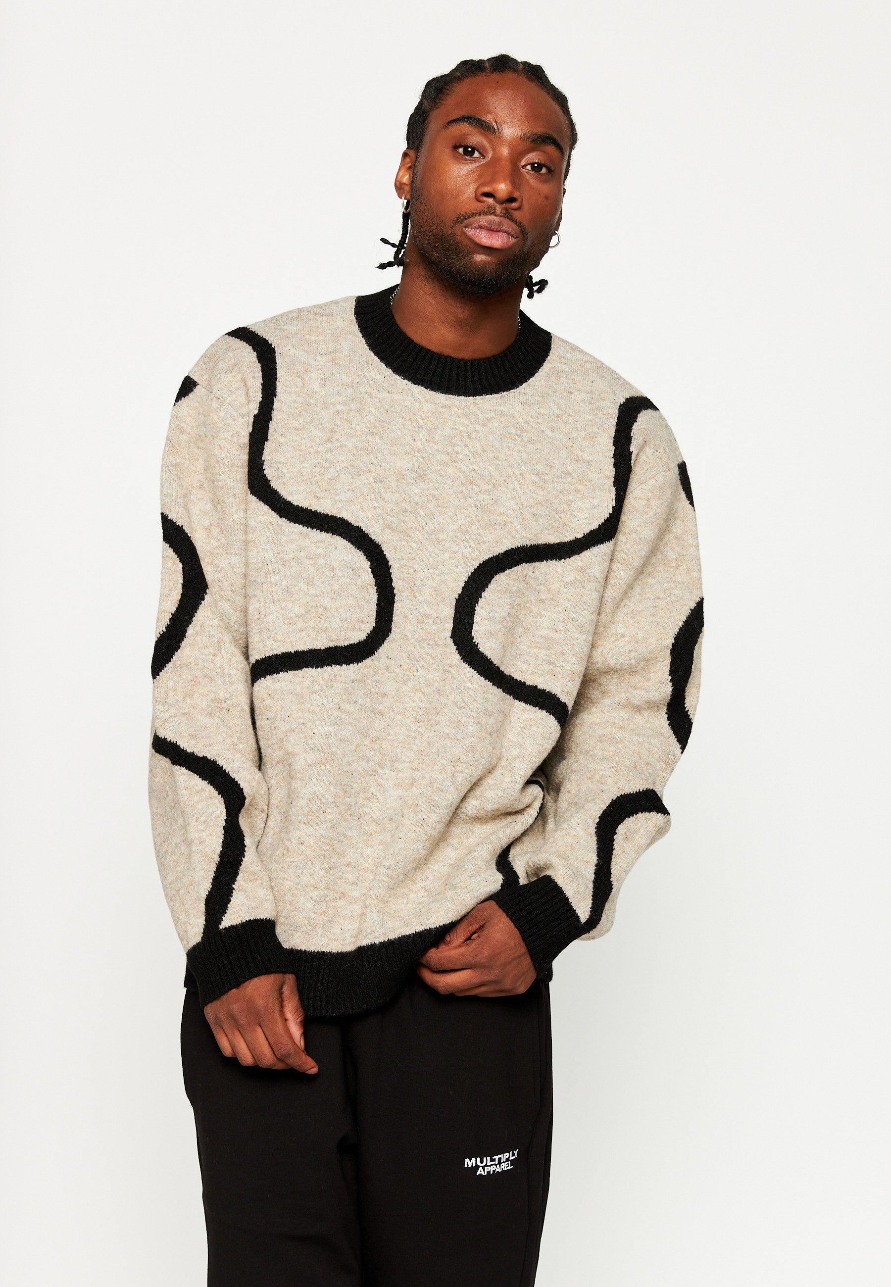 Oversize Sweater LINES Beige