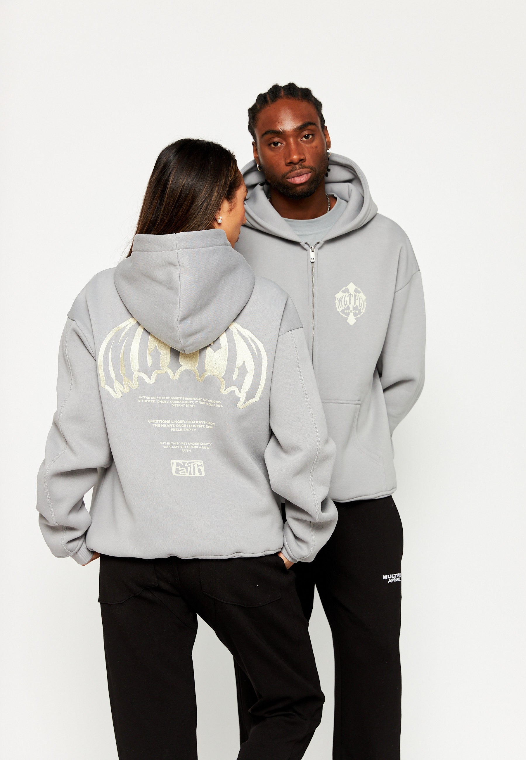 Oversize zip hoodie FADING FAITH Ultimate Grey