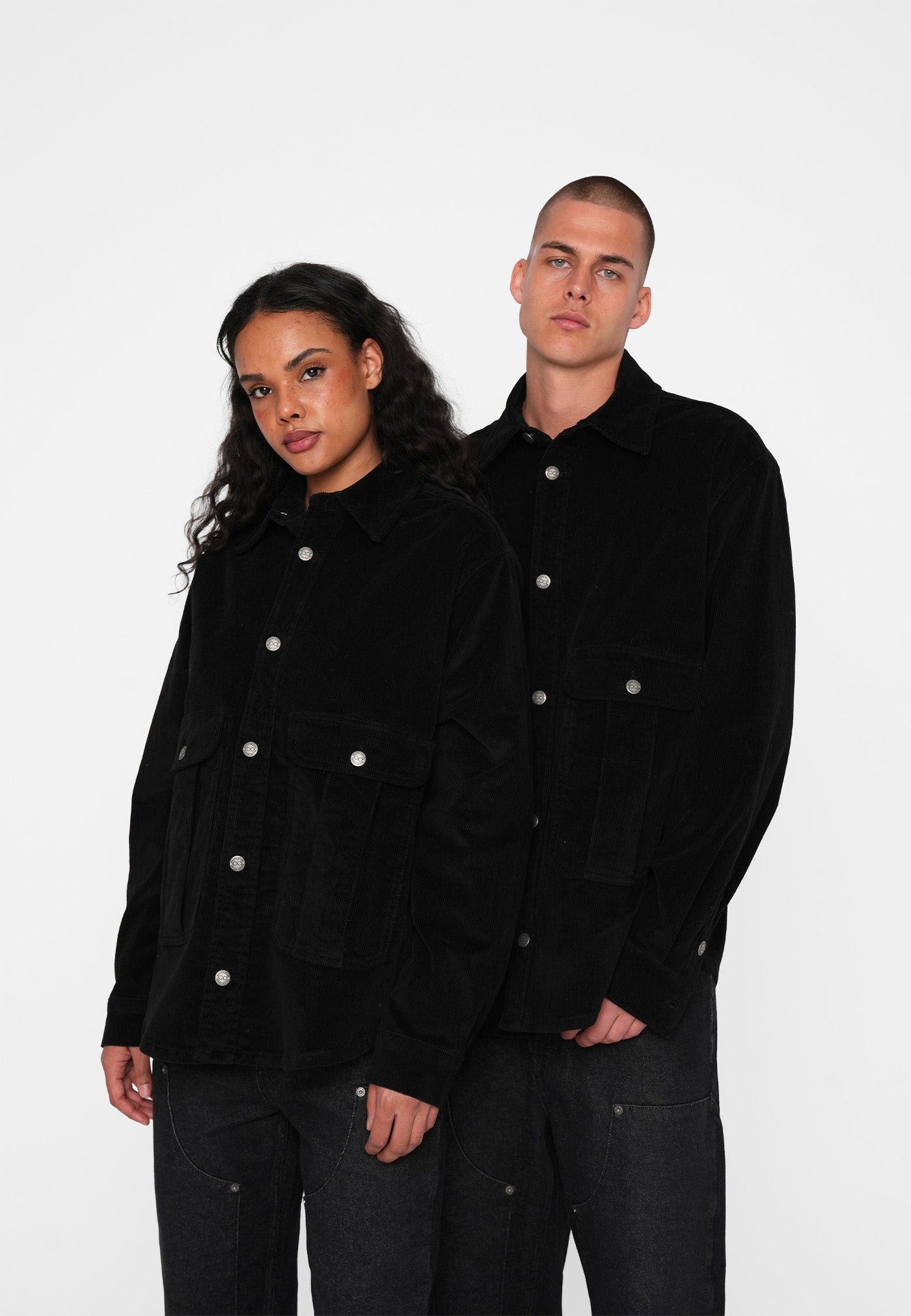 Multiply Apparel Cord Shirt PLATOON – Frontalansicht