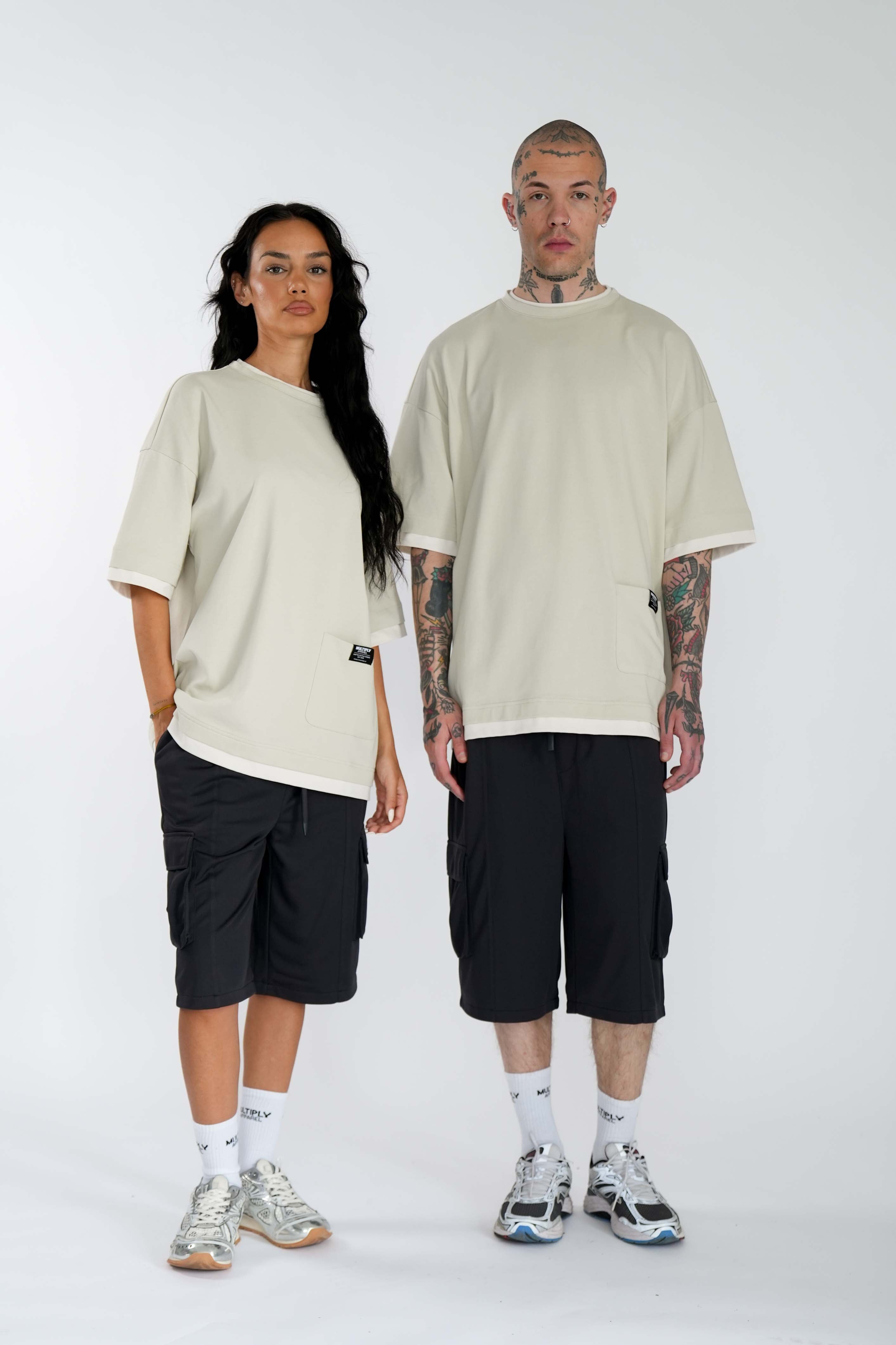 Multiply Apparel Oversize Double T-Shirt UTILITY Pelican – weitere Ansicht 3