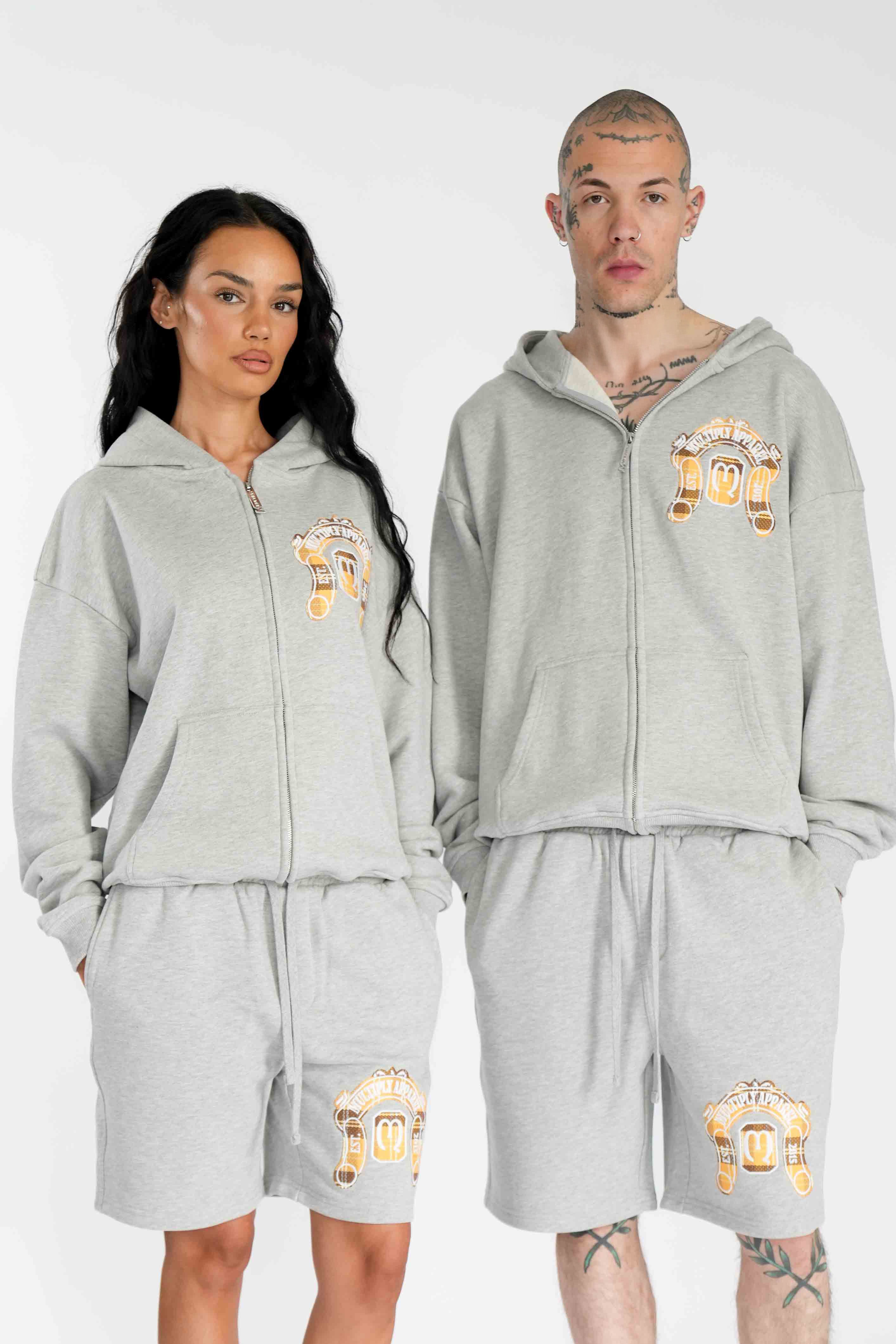 Multiply Apparel Shorts COAT OF ARMS Grey Melange – weitere Ansicht 2