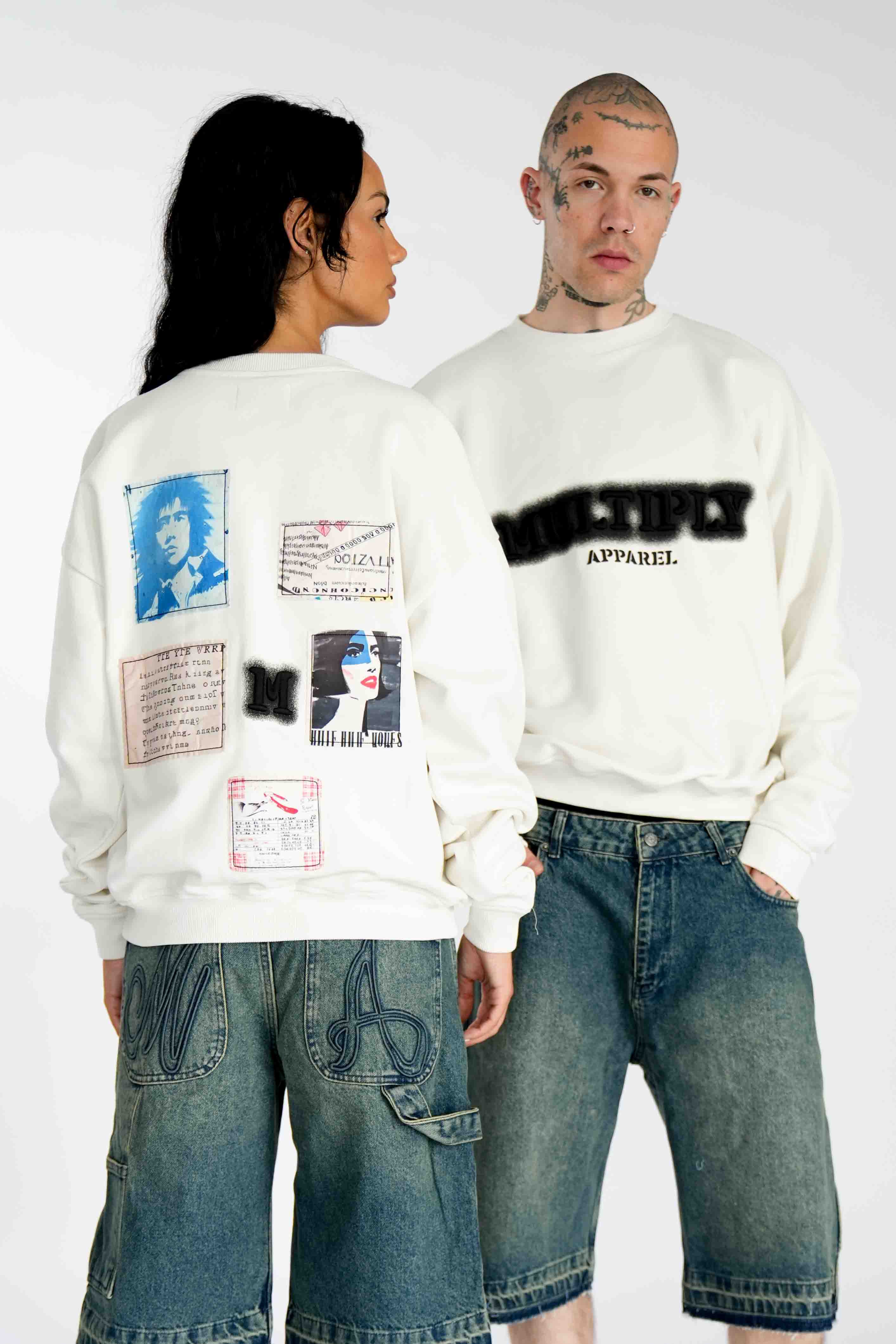 Multiply Apparel Oversize Sweatshirt MOSAIC Vasporous Gray – Frontalansicht