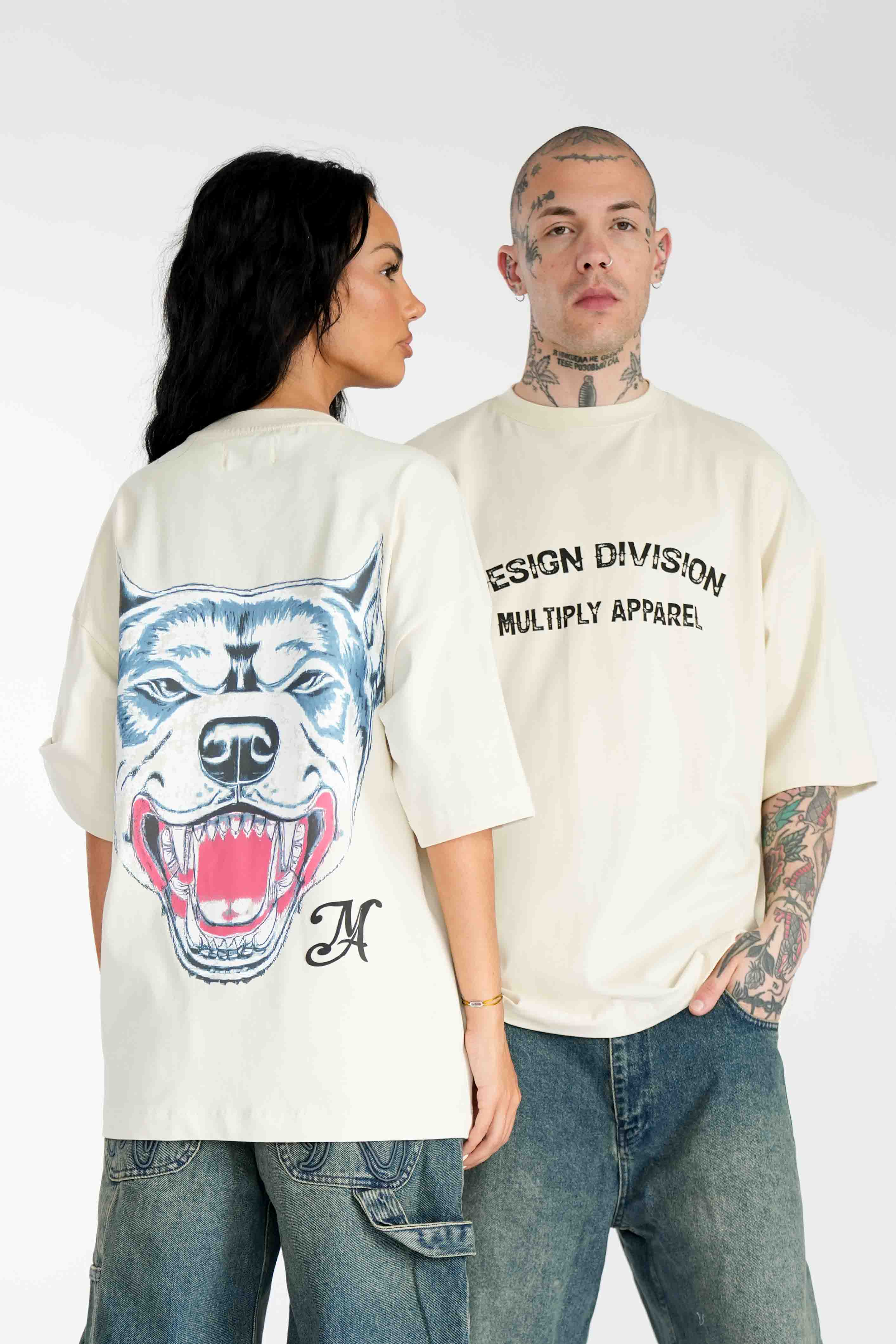 Multiply Apparel Oversize T-Shirt BULLDOG Pistachio Shell – Frontalansicht