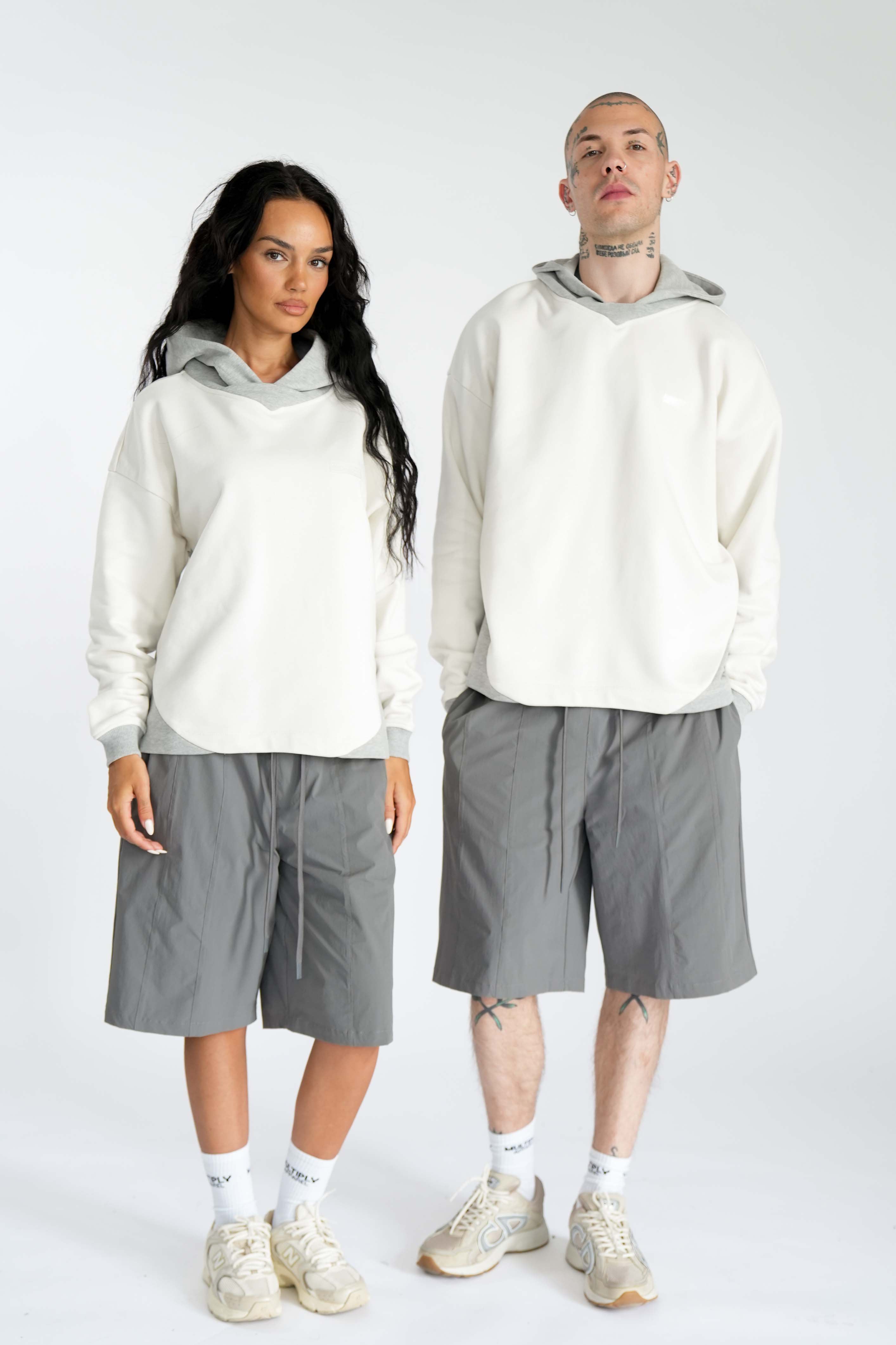 Multiply Apparel Oversize Hoodie DUALITY Grey Melange – weitere Ansicht 2