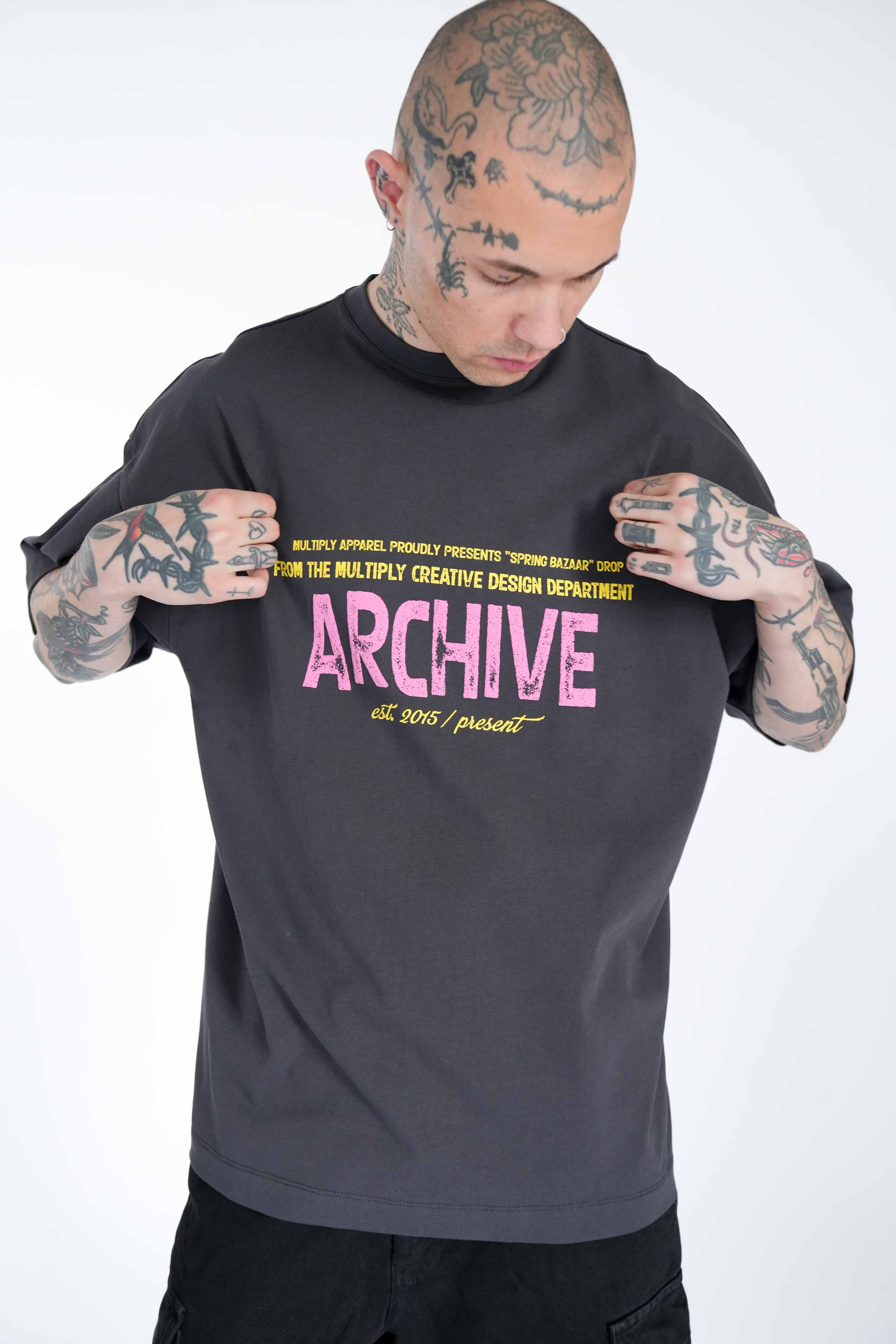 Multiply Apparel Oversize T-Shirt ARCHIVE Black Soda – weitere Ansicht 3
