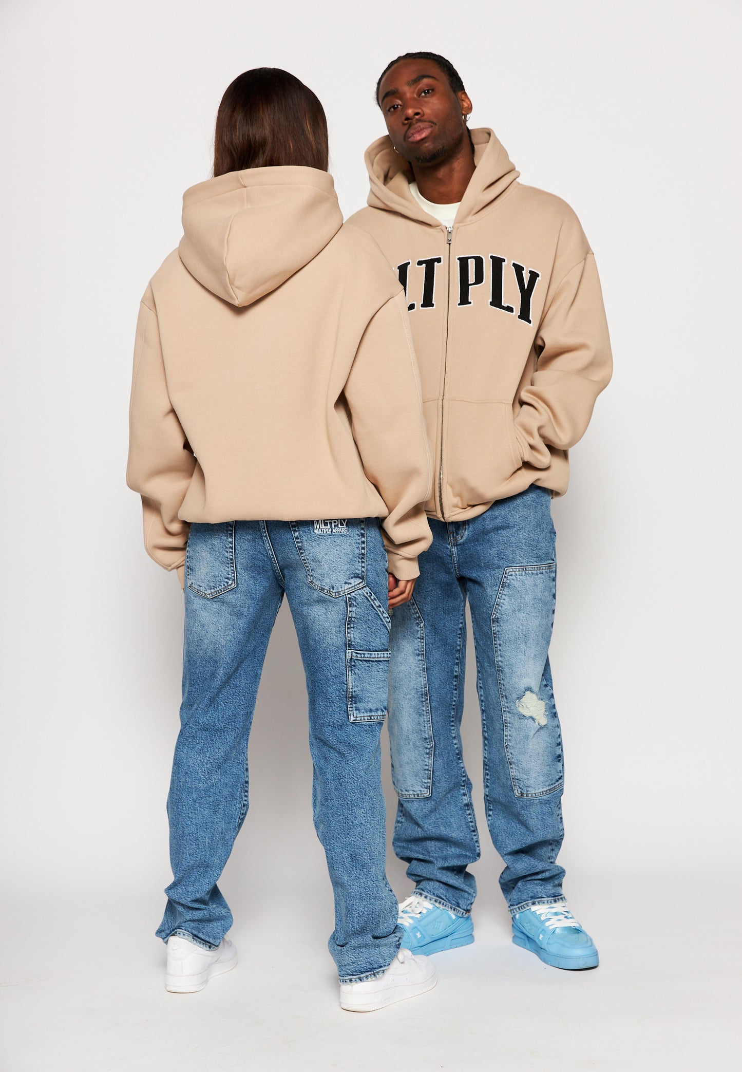 Oversize Zip Hoodie MLTPLY EMBROIDERY Simply Taupe