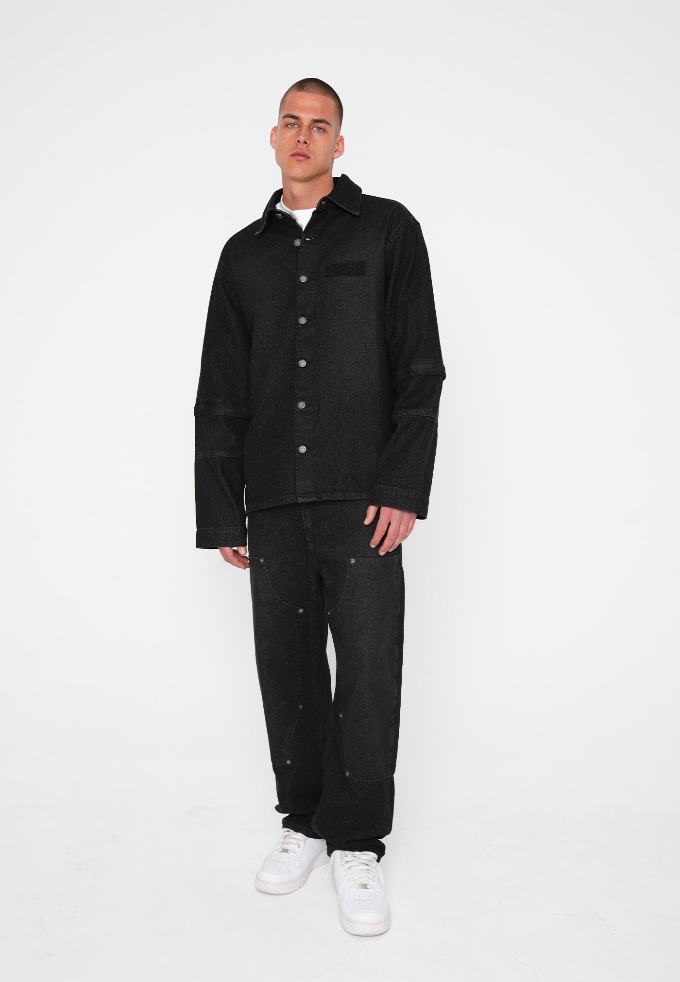 Multiply Apparel Denim Double Sleeve Shirt Slider – weitere Ansicht 3