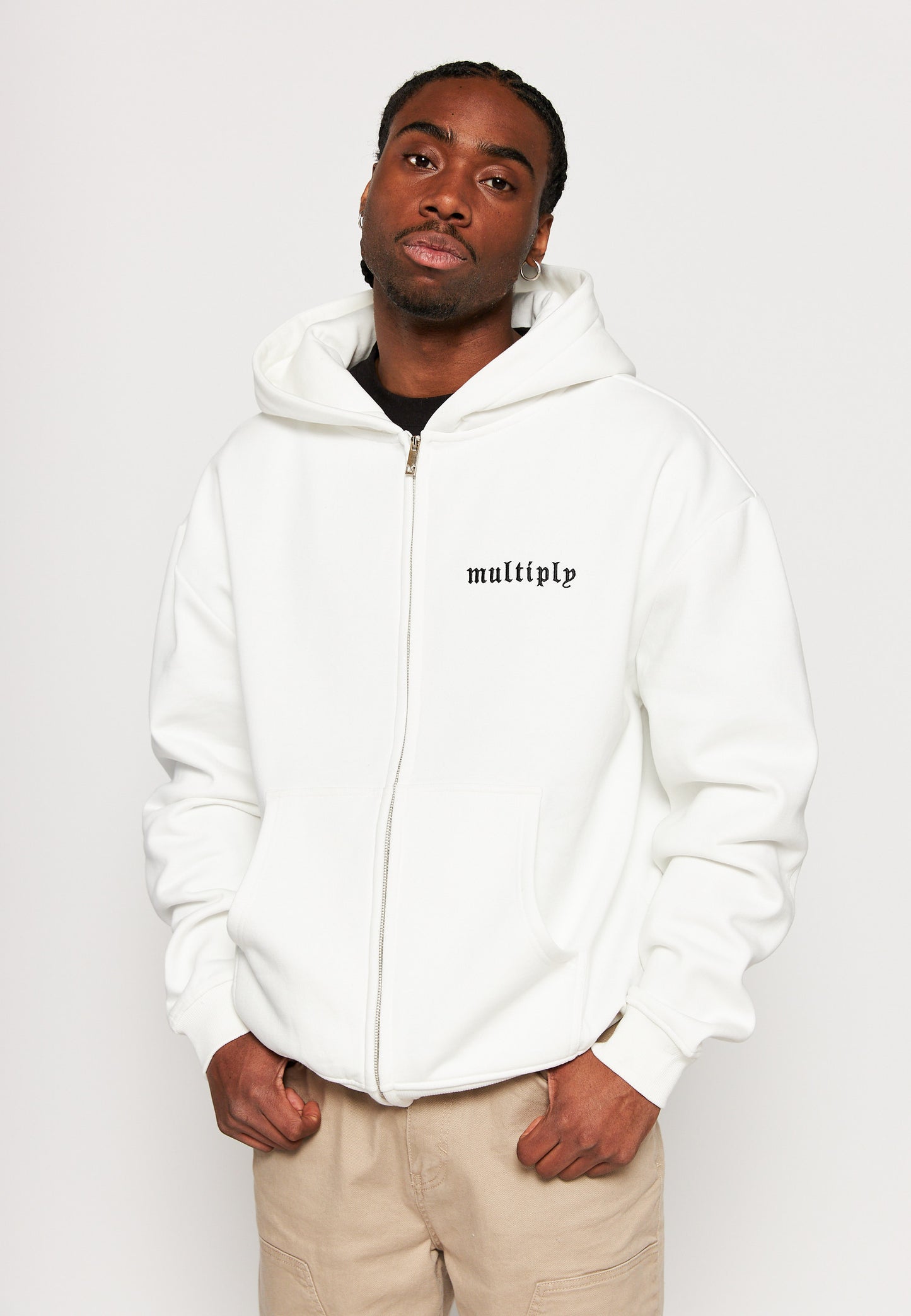 Oversize Zip Hoodie OLD LONDON Off White