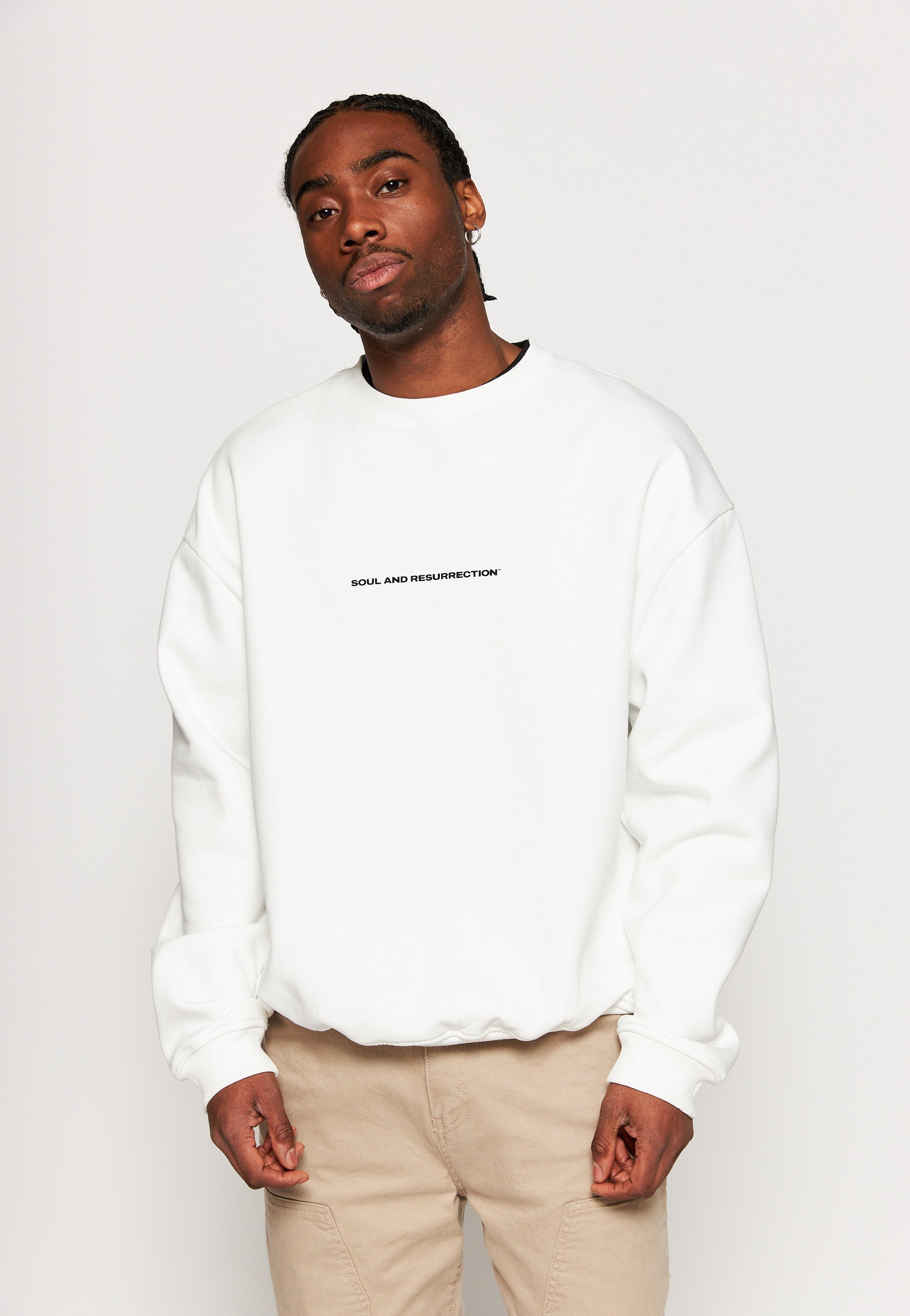 Multiply Apparel Oversize Sweatshirt BUTTERFLY Snow White – weitere Ansicht 3