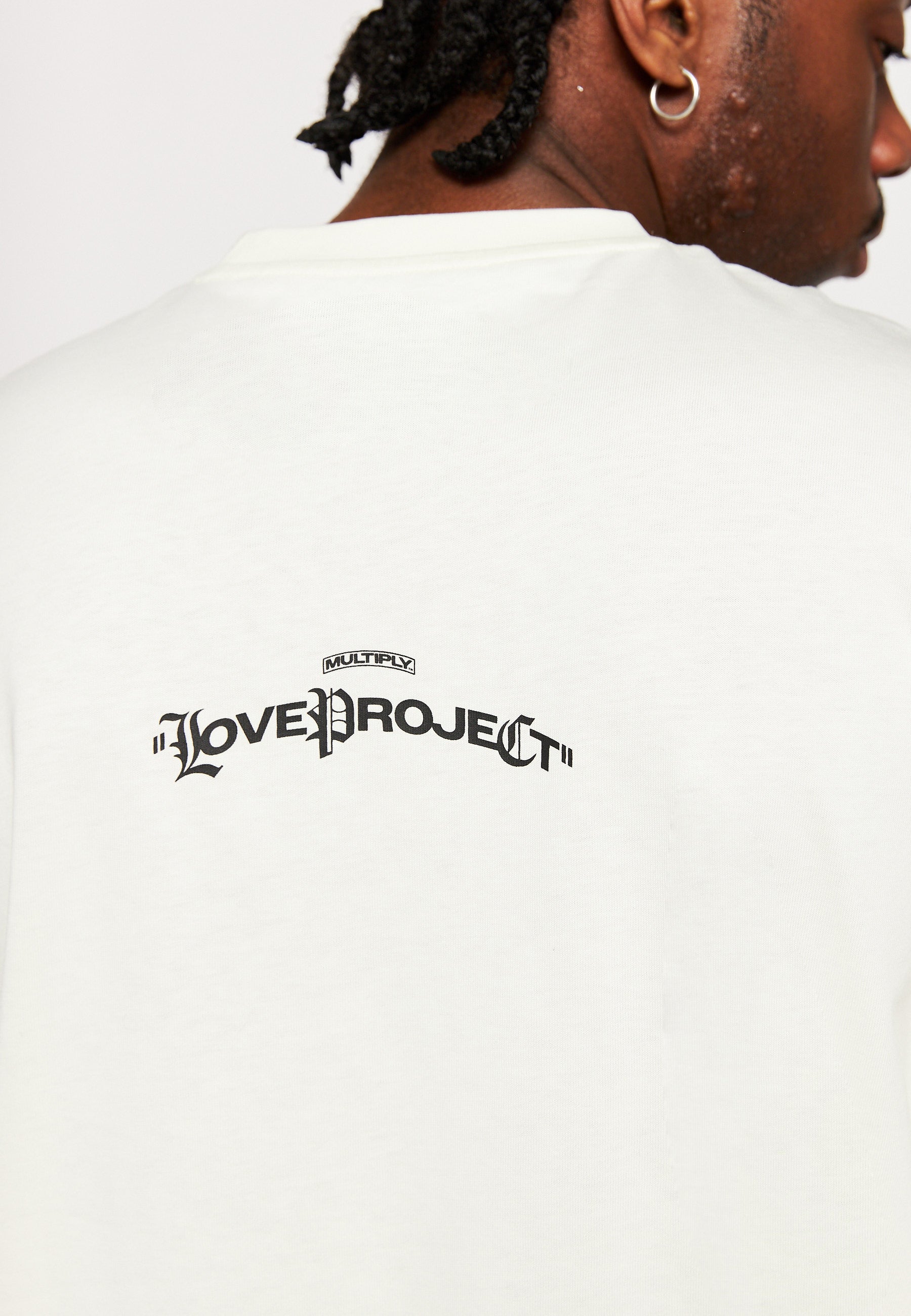 Oversize T-shirt MLTPLY HEARTS Egret