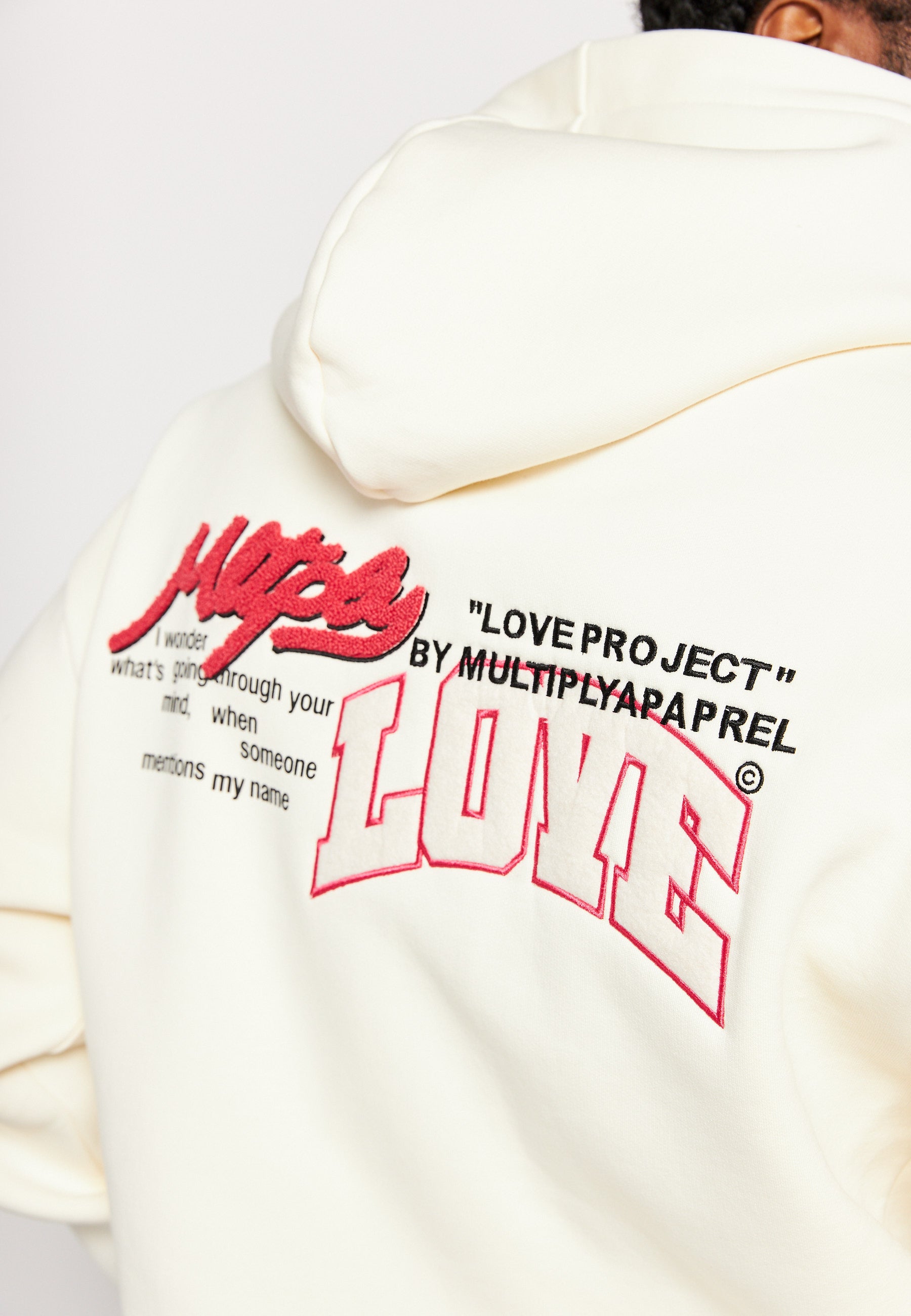 Multiply Apparel Oversize Zip Hoodie COLLEGE MIX Egret – weitere Ansicht 2
