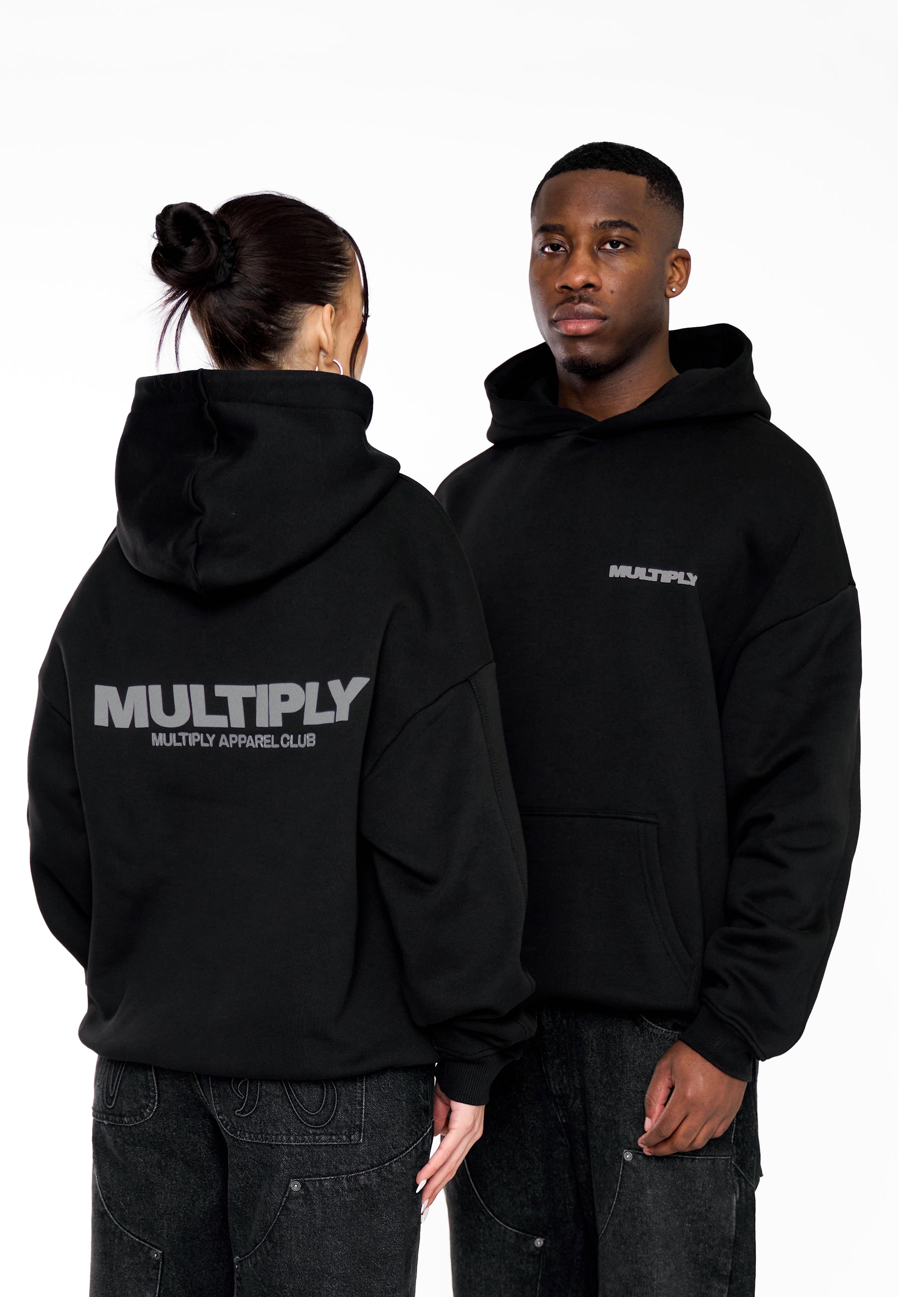 Multiply Apparel Oversize Hoodie MULTIPLY 2 Black – Frontalansicht