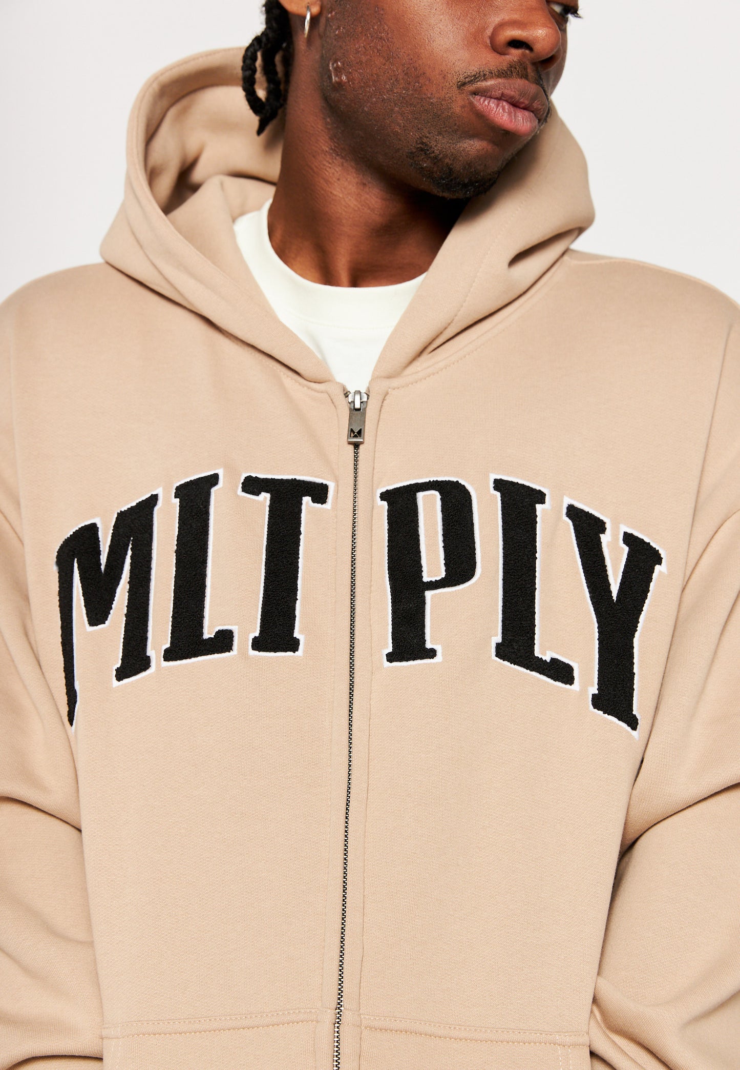 Oversize Zip Hoodie MLTPLY EMBROIDERY Simply Taupe