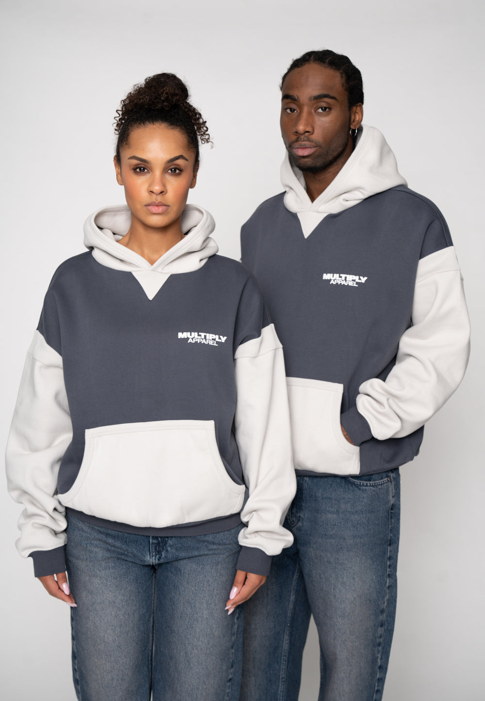 Oversize zip hoodie MULTIPLY Night Shadow