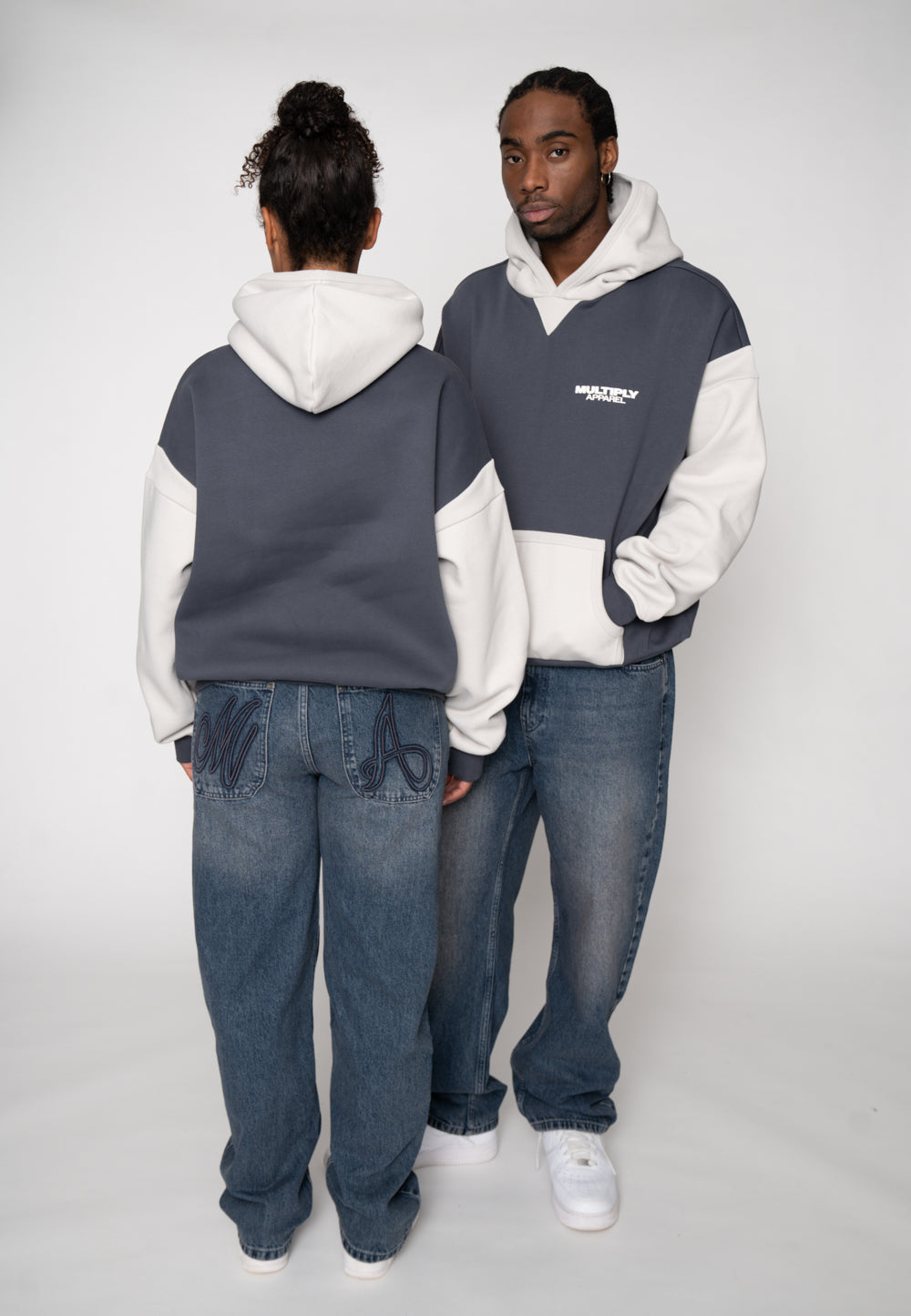 Oversize zip hoodie MULTIPLY Night Shadow