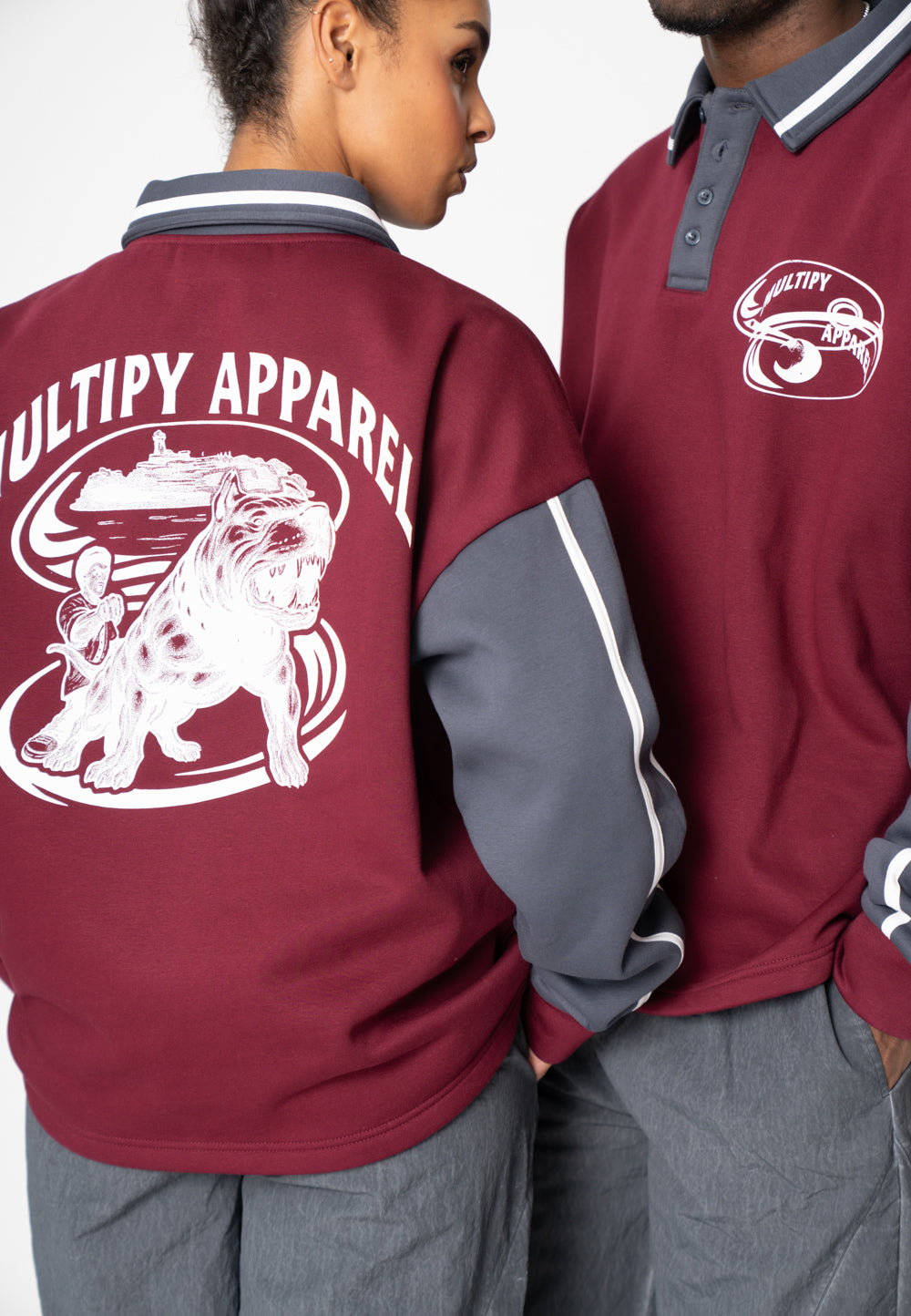 Oversize Sweatshirt Polo RAD Maroon Red