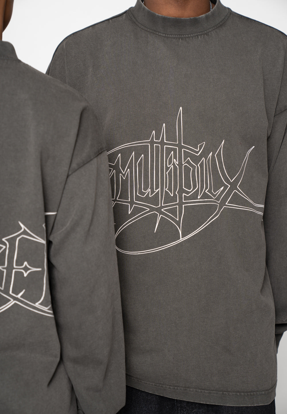 Multiply Apparel Oversize Longsleeve INKED Phantom Washed – weitere Ansicht 2