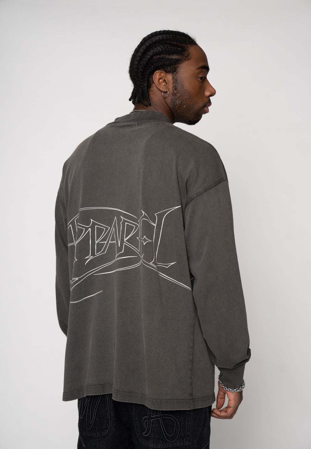 Multiply Apparel Oversize Longsleeve INKED Phantom Washed – weitere Ansicht 7