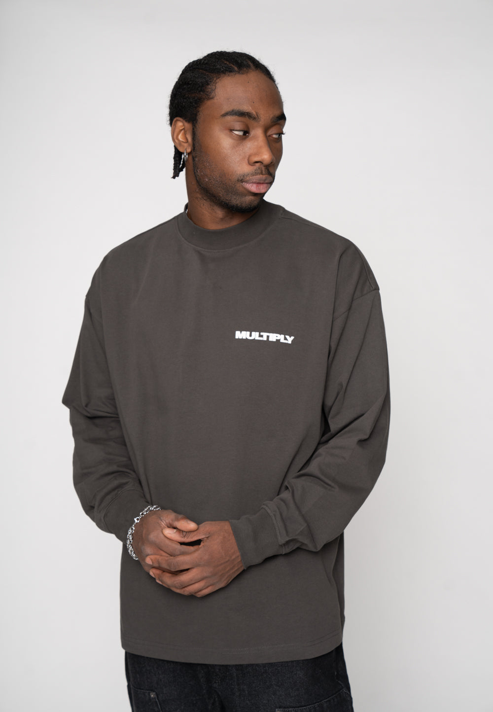 Multiply Apparel Oversize Longsleeve MULTIPLY Phantom Washed – weitere Ansicht 3