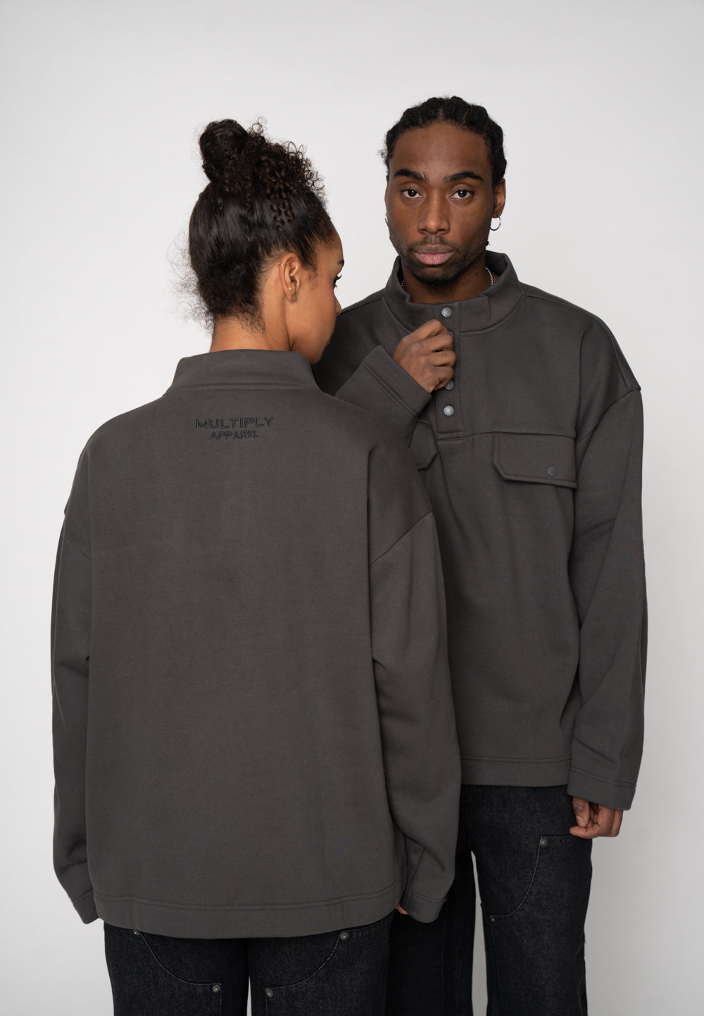 Multiply Apparel Oversize Sweater EASE Phantom Washed – weitere Ansicht 4