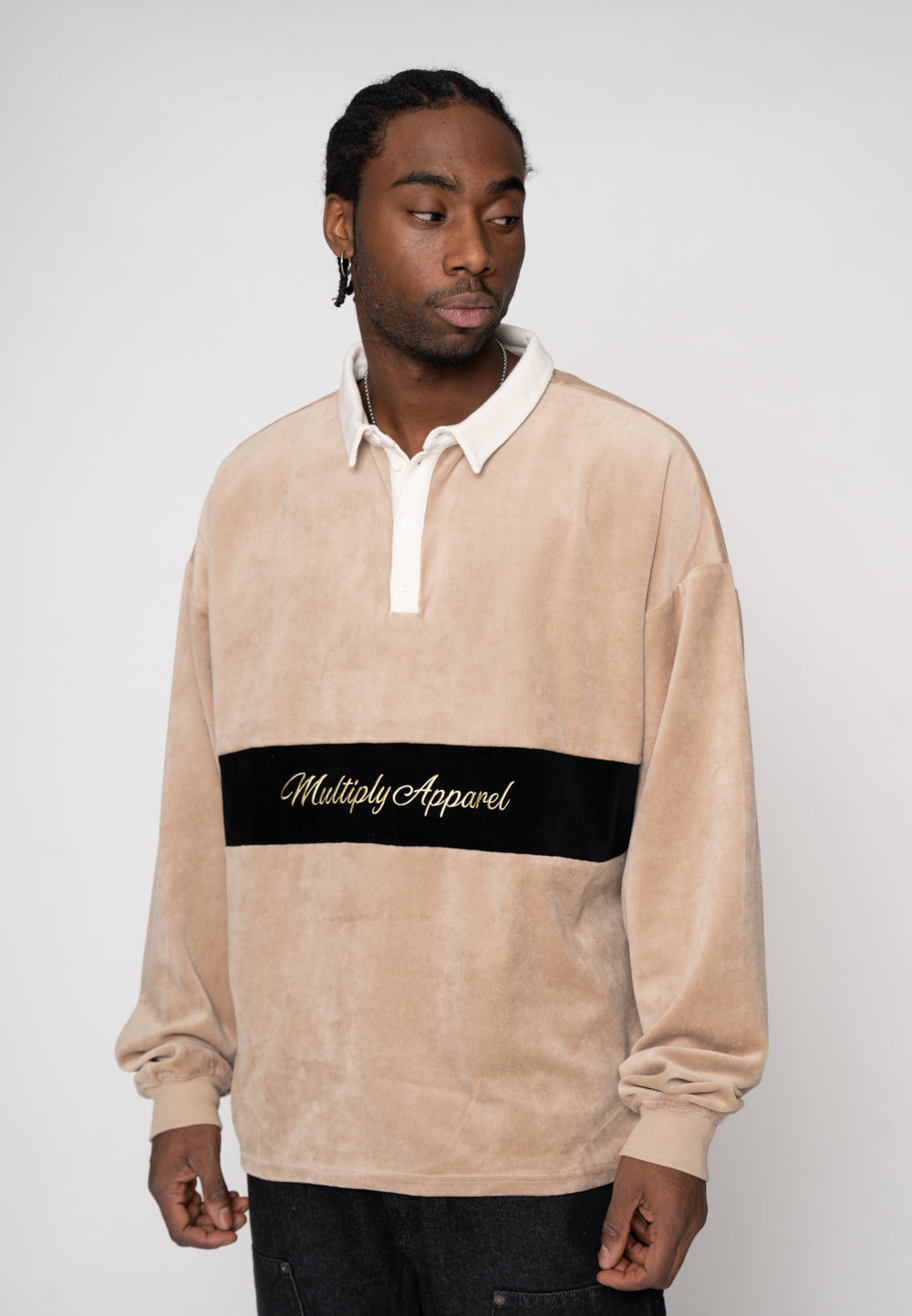 Multiply Apparel Oversize Longsleeve Polo DASHING Weathered Teak – weitere Ansicht 5