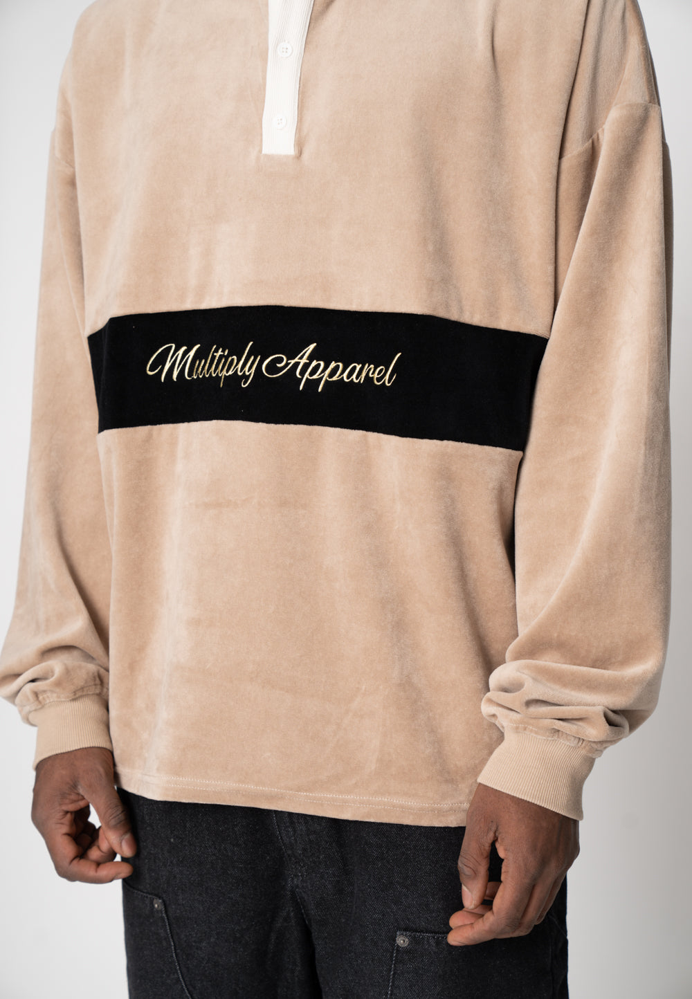 Multiply Apparel Oversize Longsleeve Polo DASHING Weathered Teak – weitere Ansicht 7