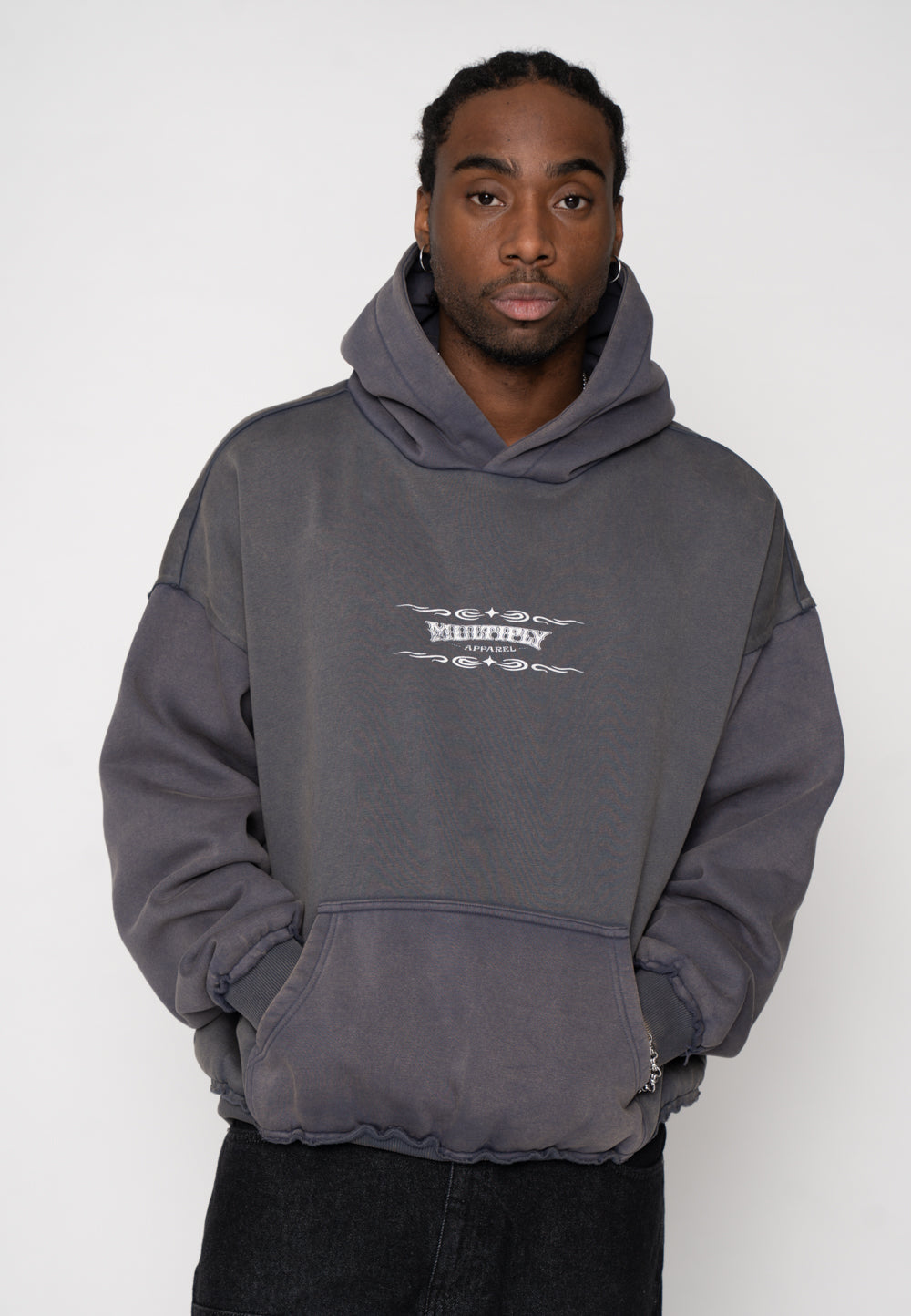 Oversize Hoodie WESTERN Ombre Blue