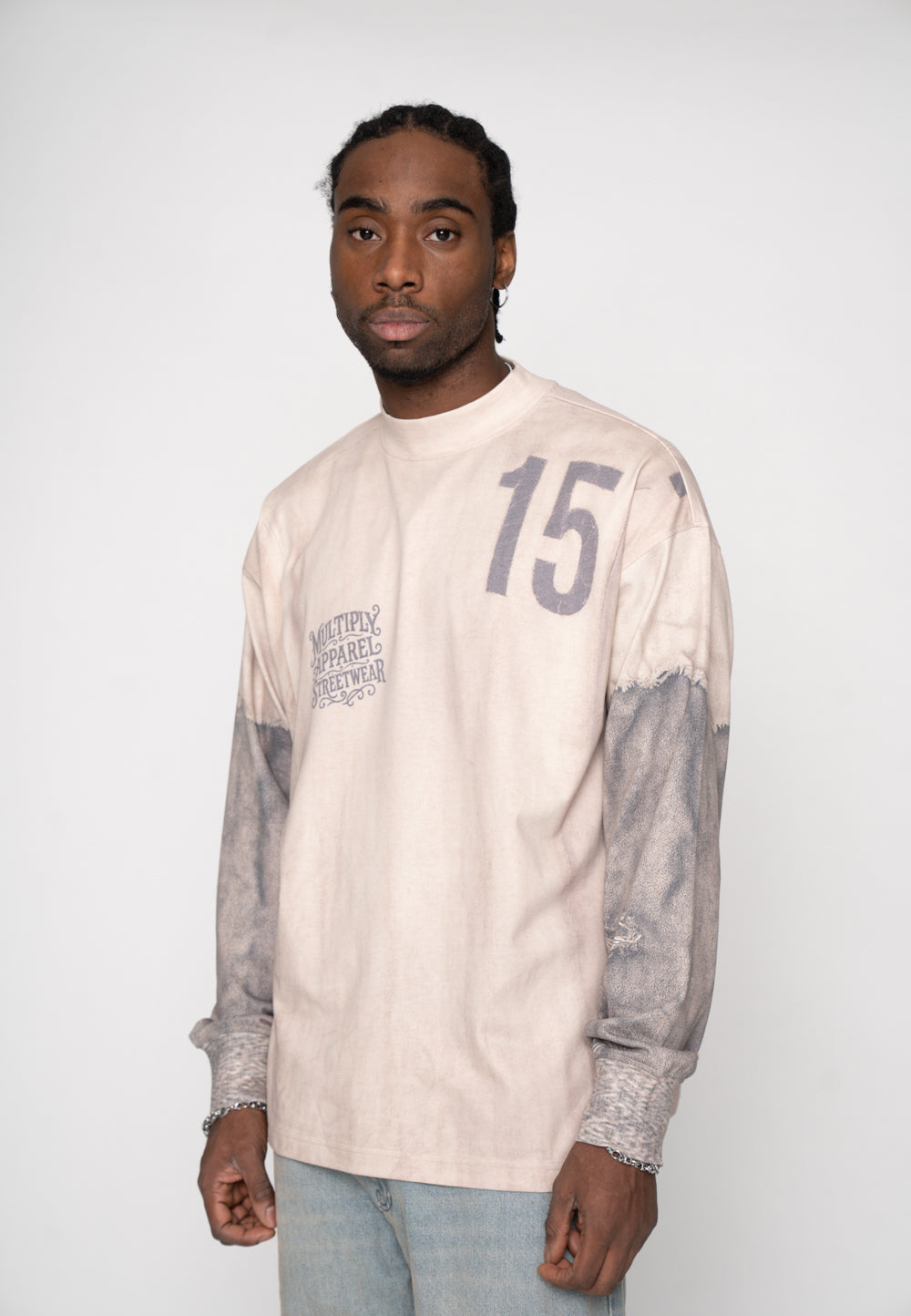 Multiply Apparel Oversize Longsleeve MEDLEY Cloud Cream – weitere Ansicht 4