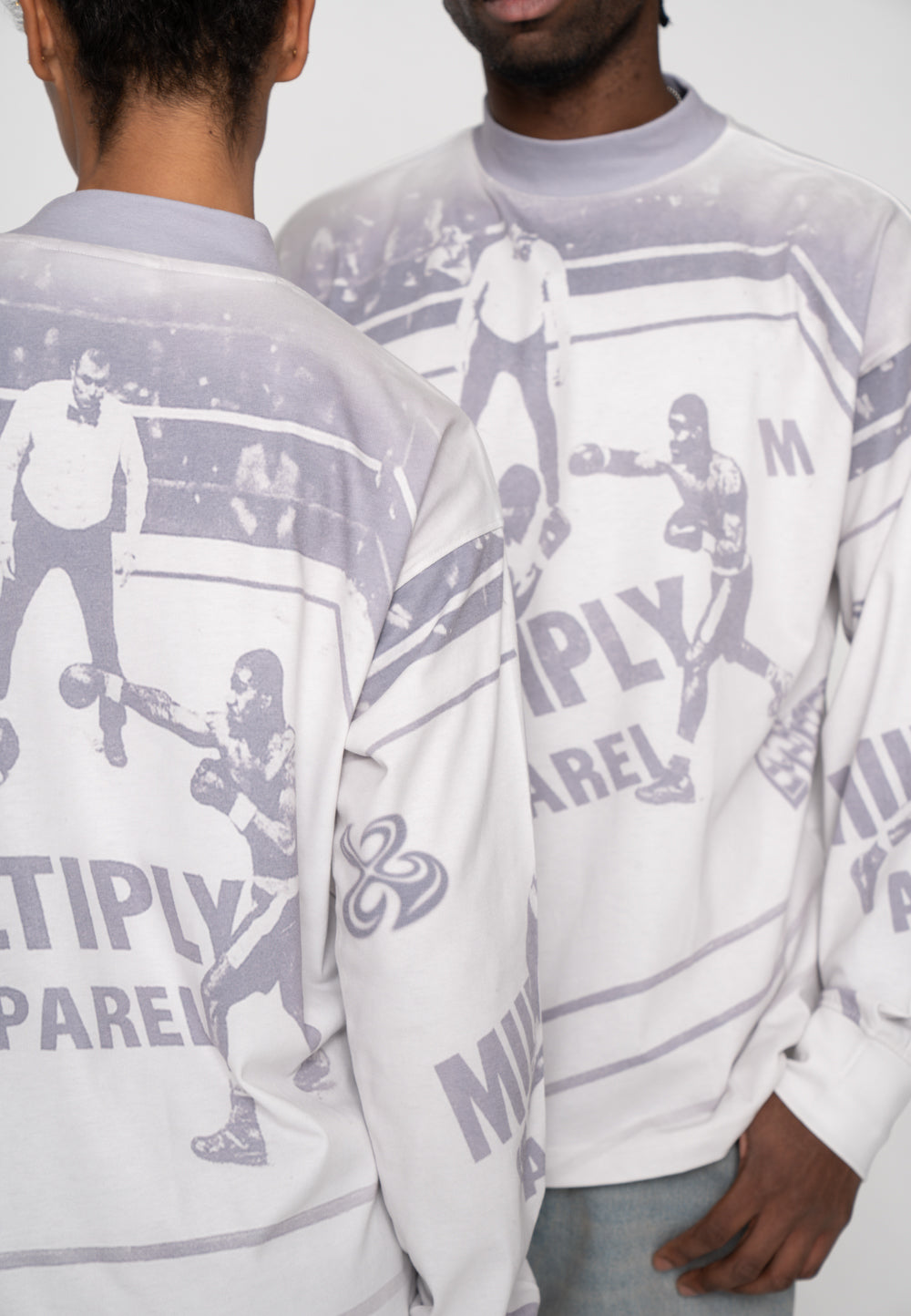 Multiply Apparel Oversize Longsleeve BOXING RING Vasporous Grey – weitere Ansicht 2