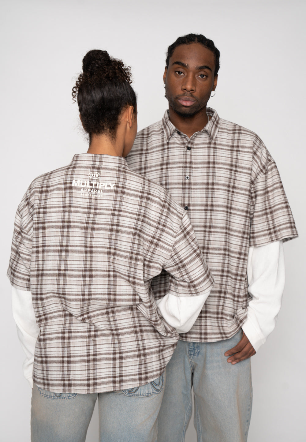 Multiply Apparel Oversize Double Longsleeve BANDING Glacier Gray – weitere Ansicht 4