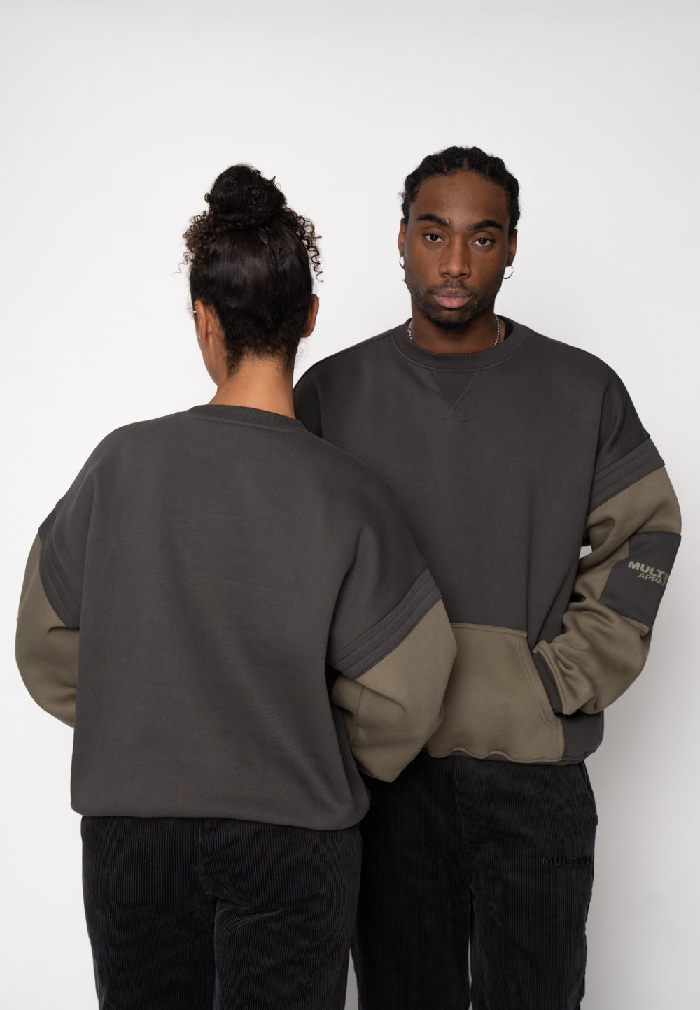 Oversize Sweatshirt STACK Black Soda Washed