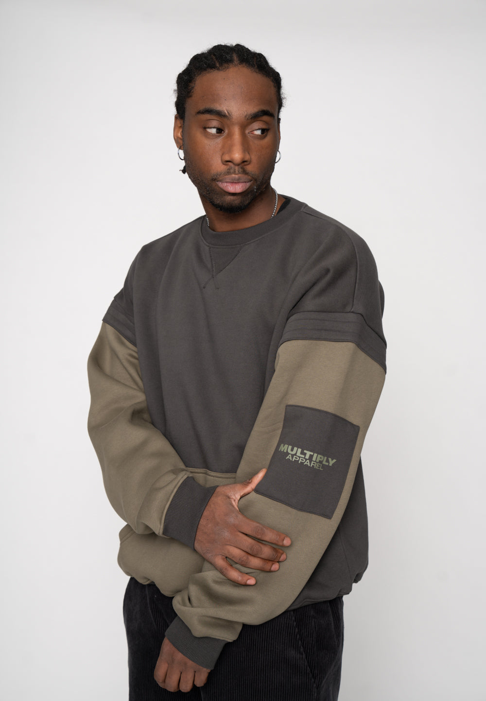 Oversize Sweatshirt STACK Black Soda Washed