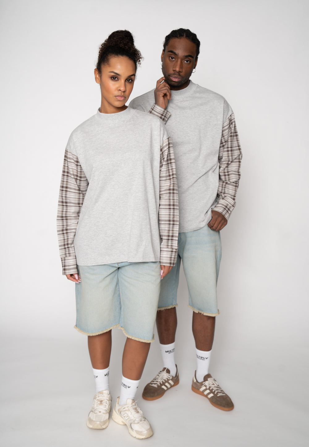 Multiply Apparel Oversize Longsleeve SHACKLE Grey Melange – weitere Ansicht 3