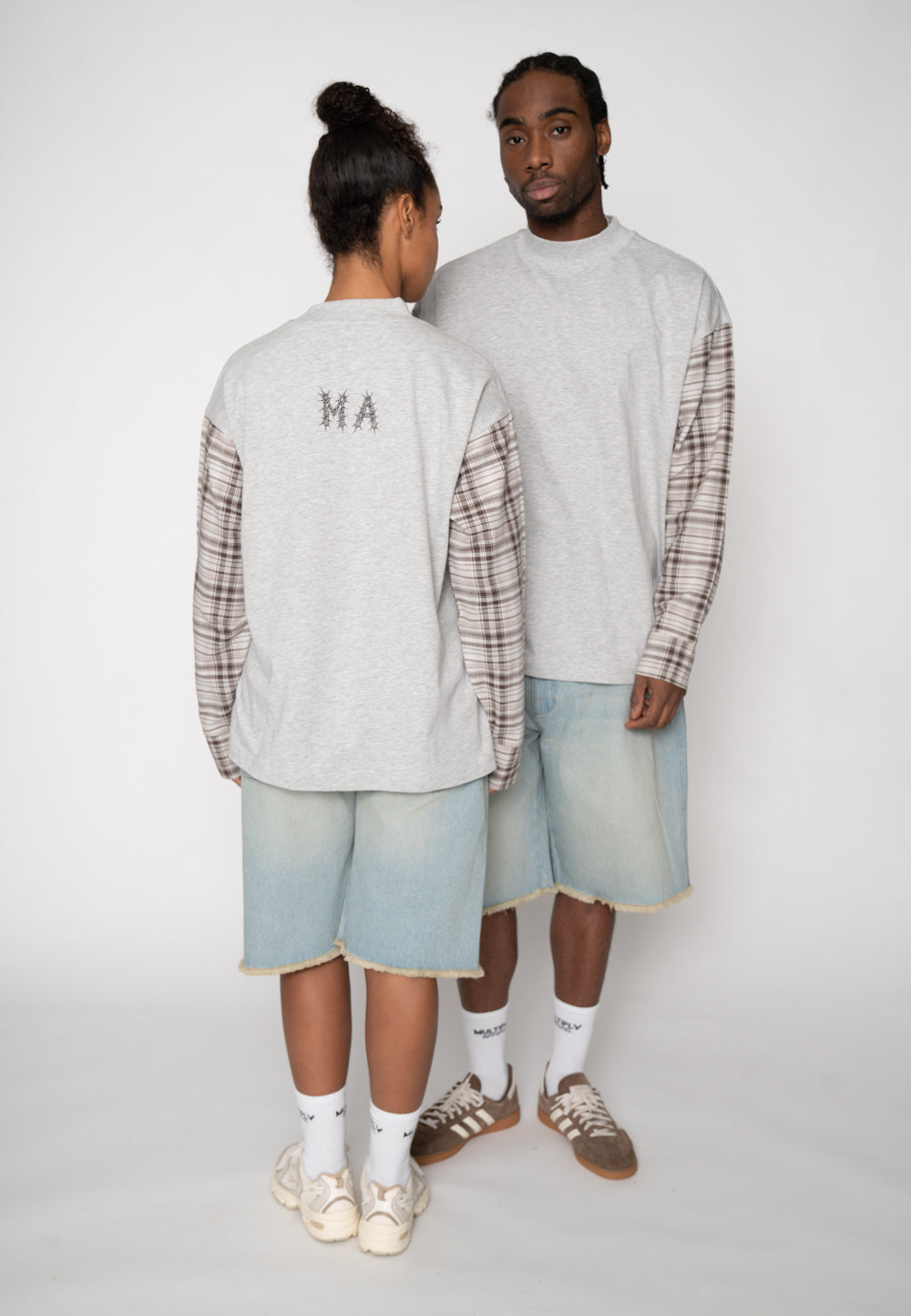 Multiply Apparel Oversize Longsleeve SHACKLE Grey Melange – weitere Ansicht 5