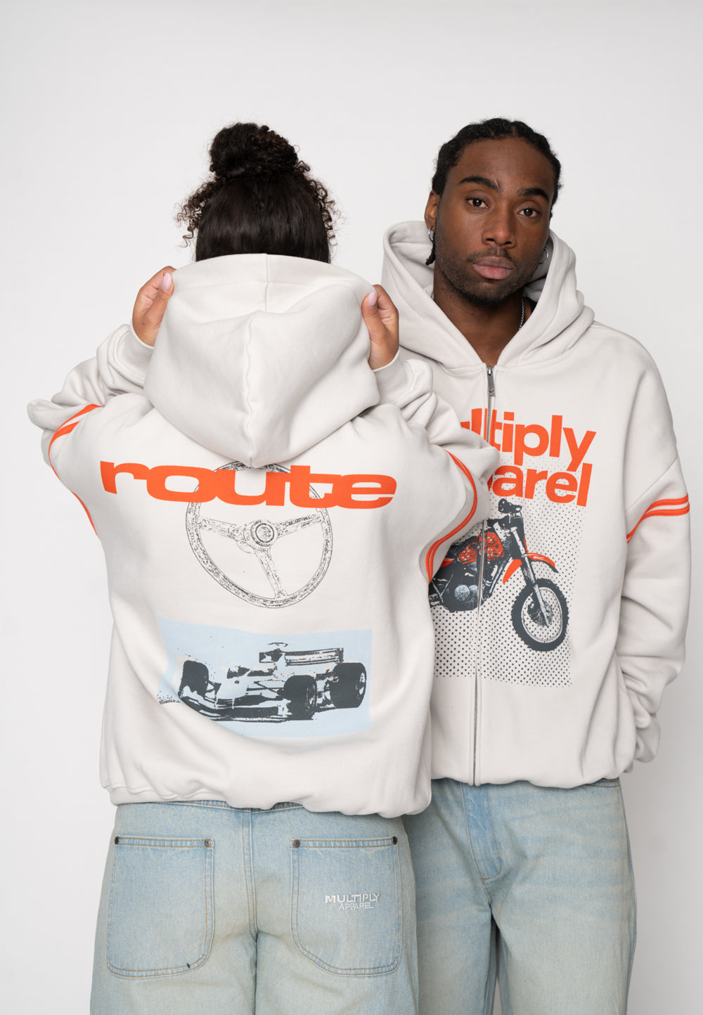 Oversize Zip Hoodie AUTOMOTIVE Glacier Gray