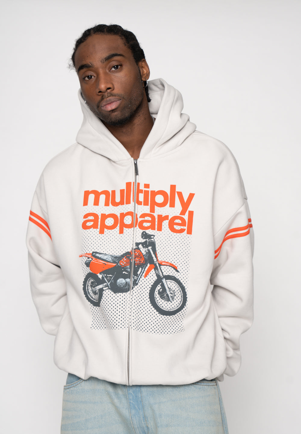 Multiply Apparel Oversize Zip Hoodie AUTOMOTIVE Glacier Gray – weitere Ansicht 6