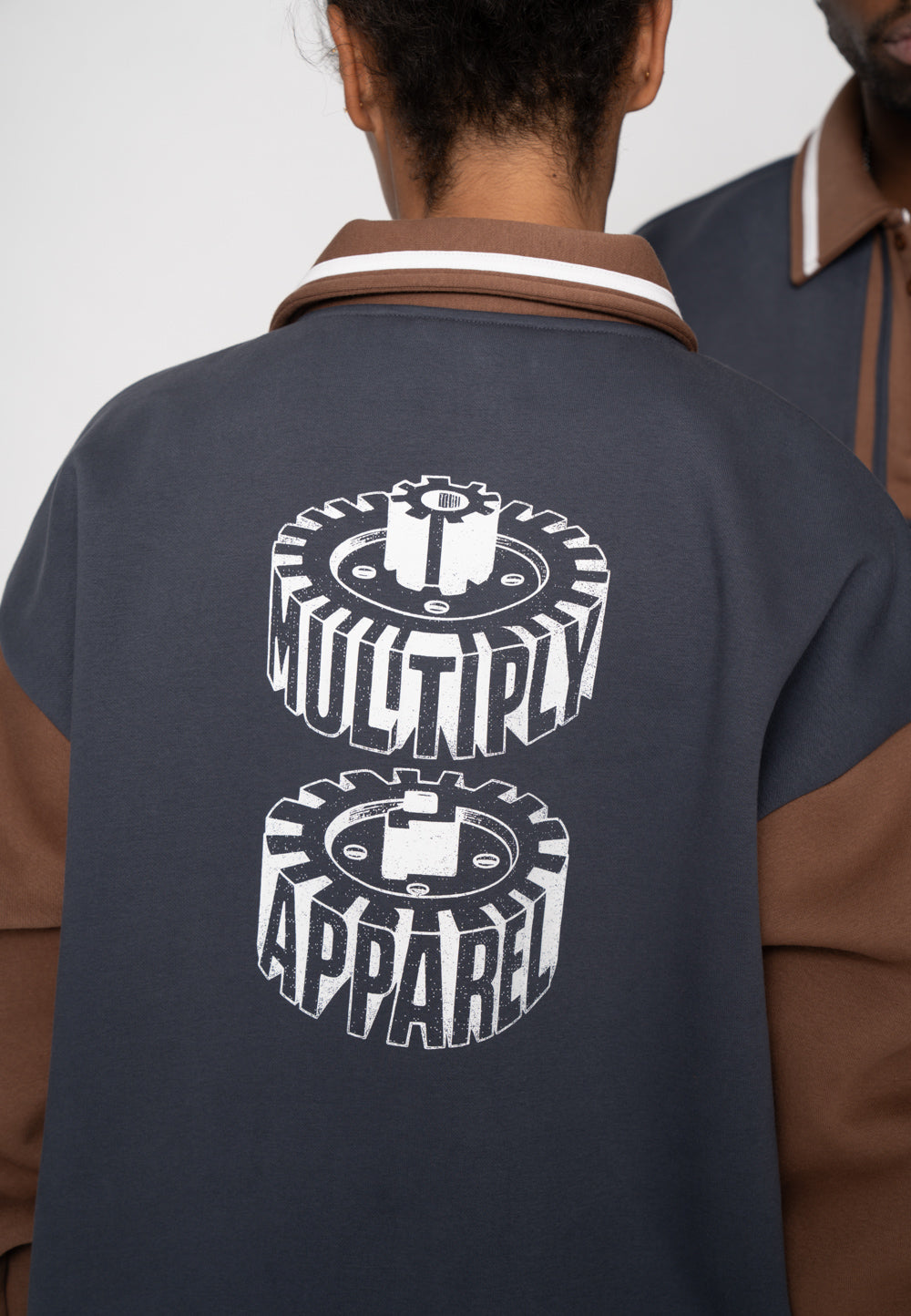 Multiply Apparel Oversize Sweatshirt Polo GRIND Ombre Blue – weitere Ansicht 2