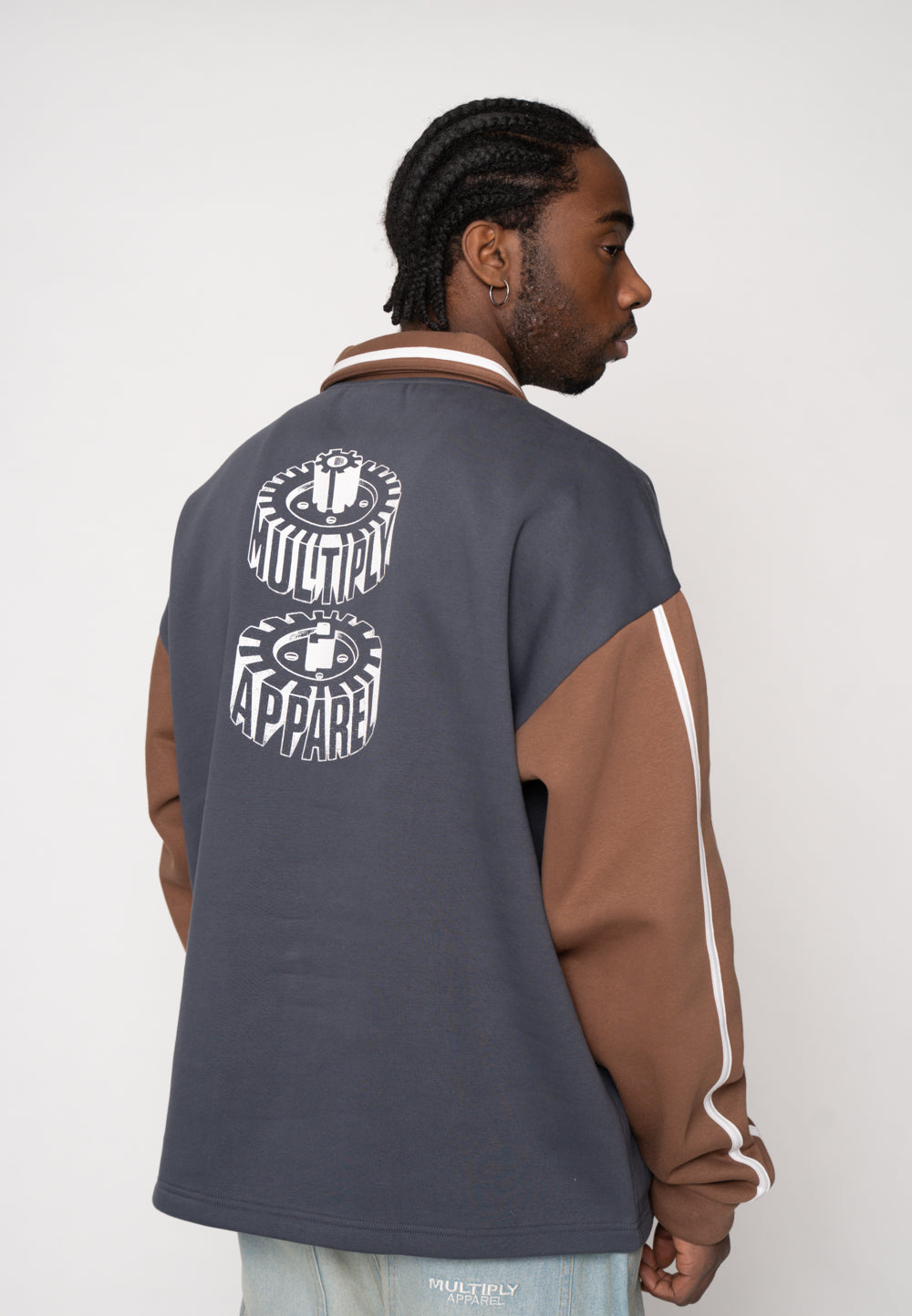 Multiply Apparel Oversize Sweatshirt Polo GRIND Ombre Blue – weitere Ansicht 7