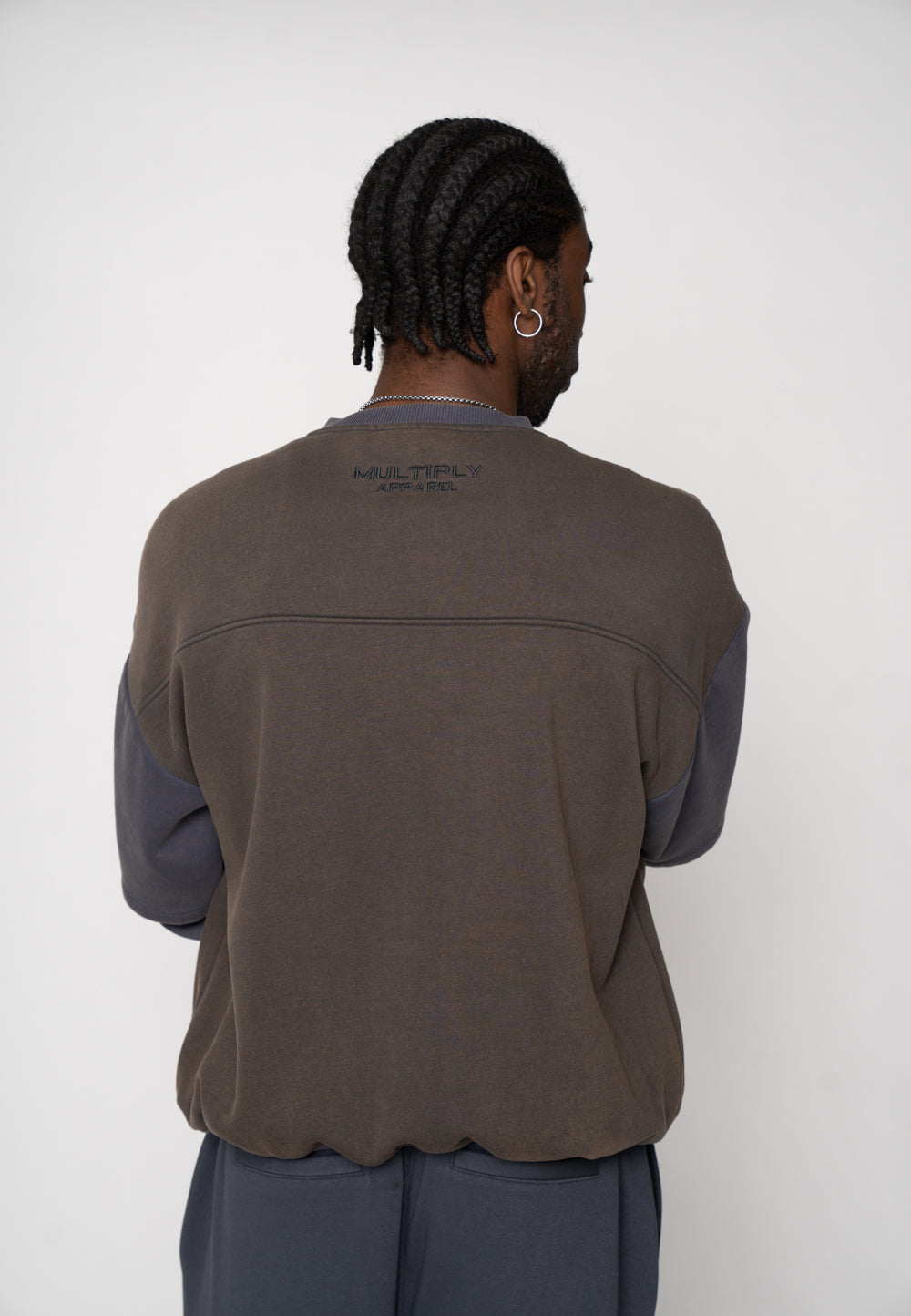 Multiply Apparel Oversize Half Zip VARIED Odyssey Grey – weitere Ansicht 5